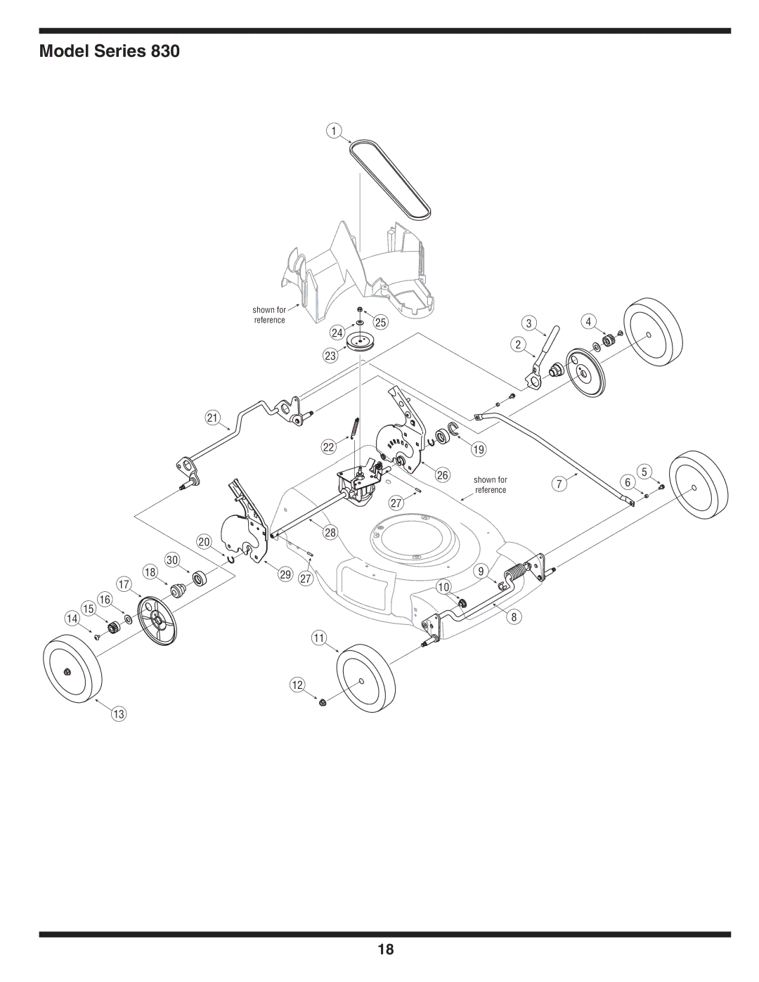 Troy-Bilt 830 warranty Shown for Reference 