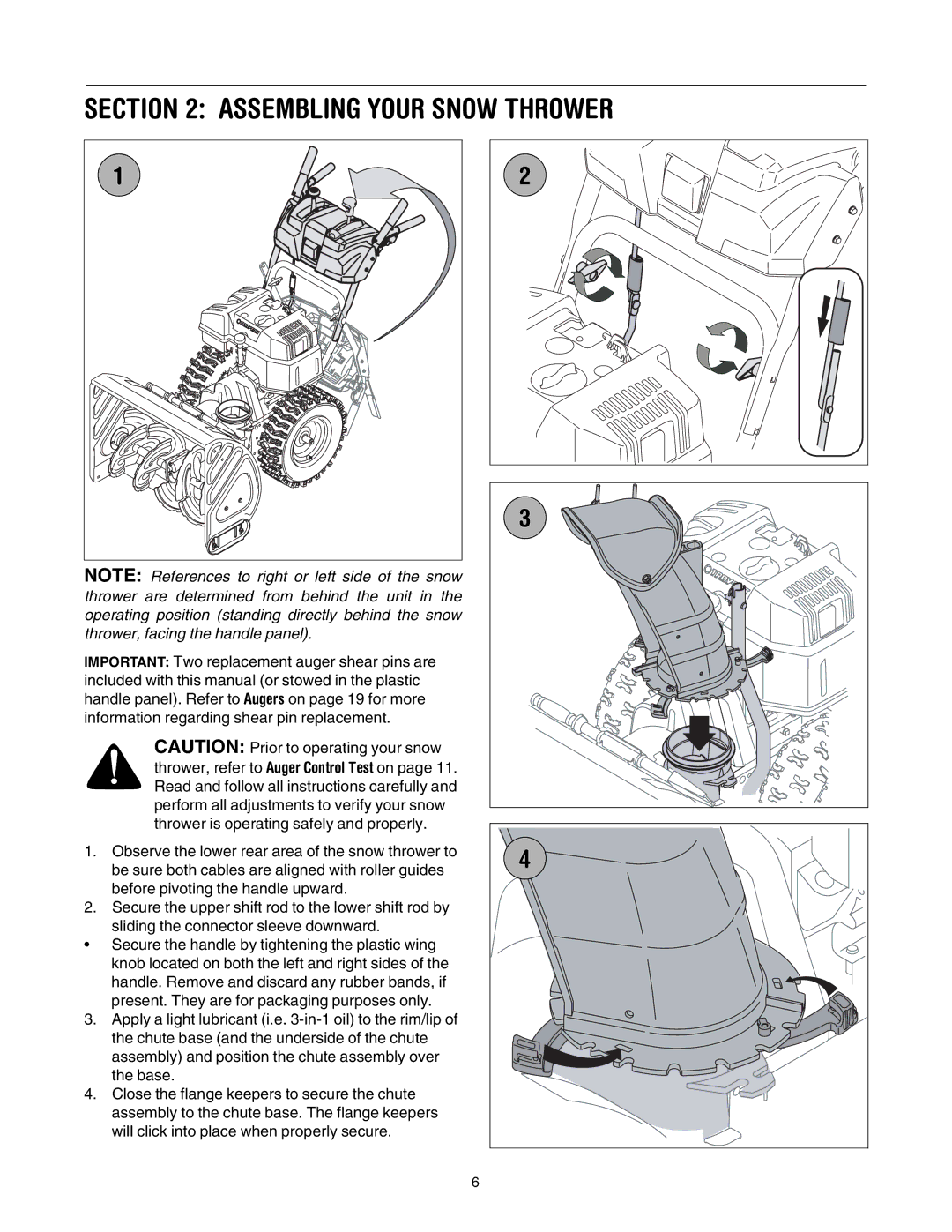 Troy-Bilt 9528, 7524 manual Assembling Your Snow Thrower 