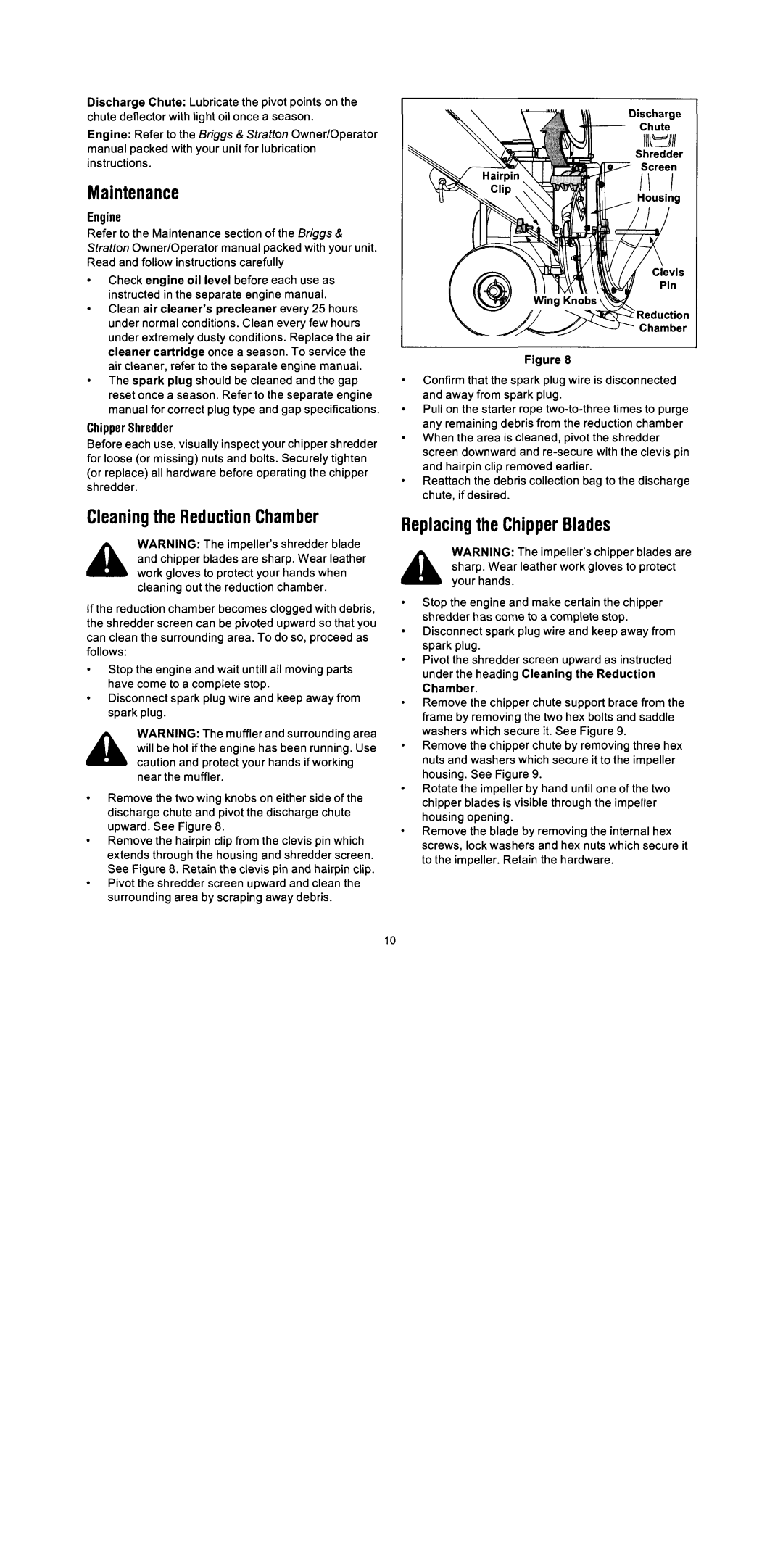 Troy-Bilt CS4265, CS4210 manual 