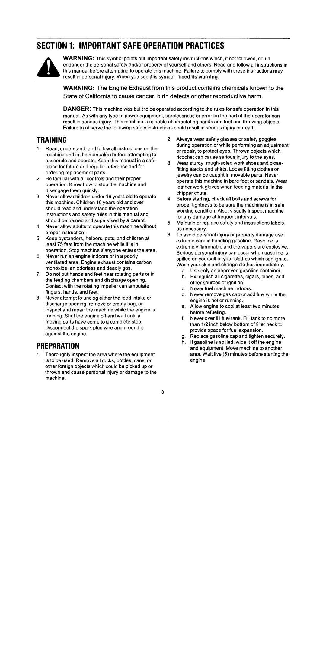 Troy-Bilt CS4210, CS4265 manual 