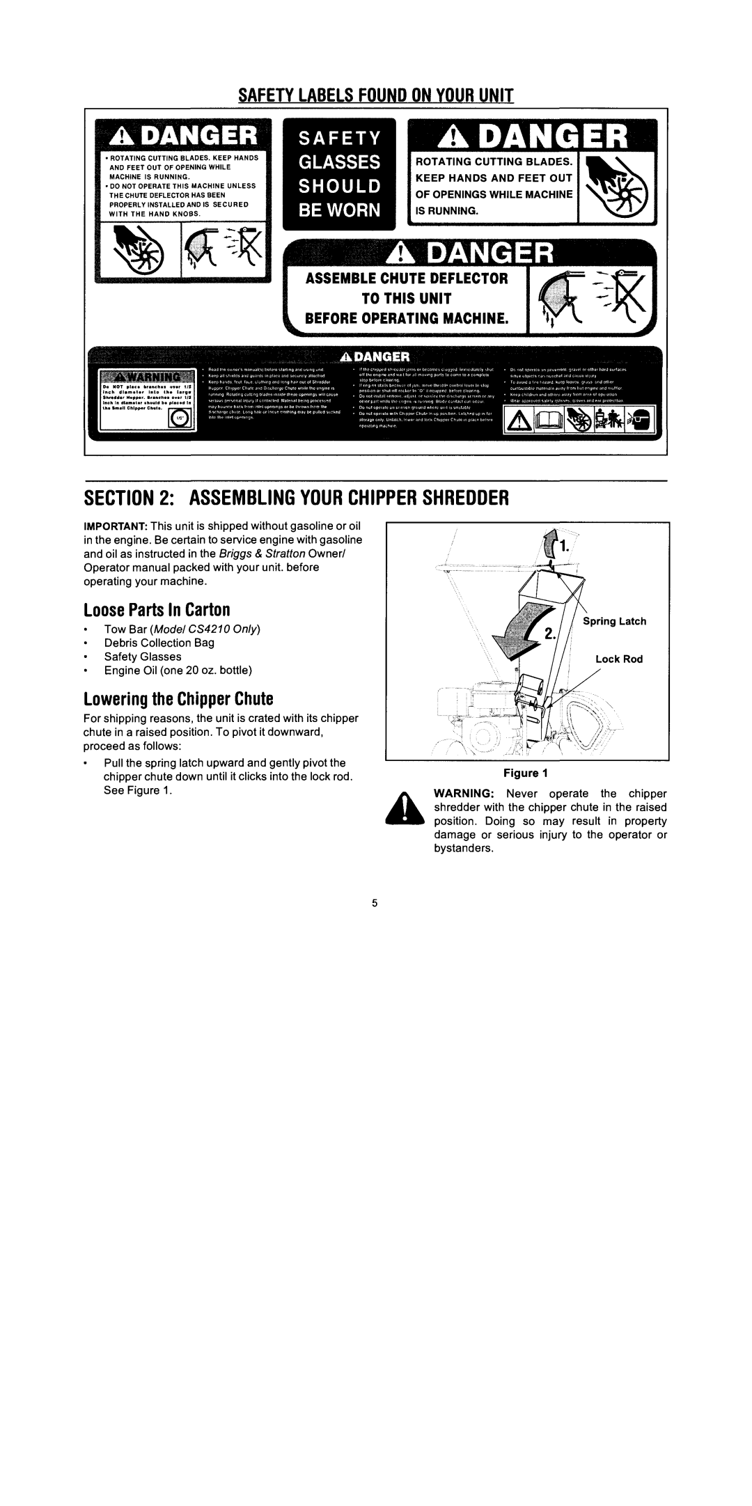 Troy-Bilt CS4210, CS4265 manual 