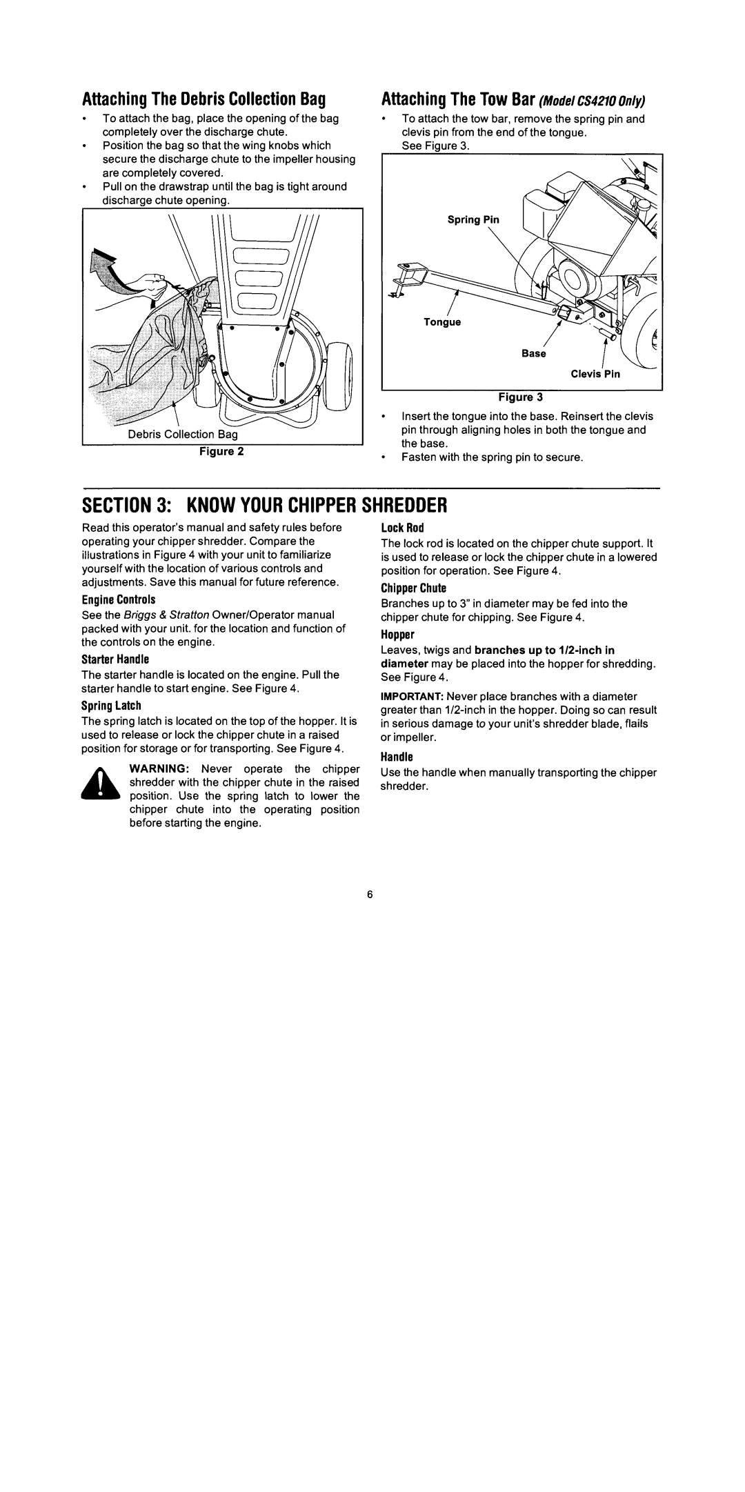 Troy-Bilt CS4265, CS4210 manual 