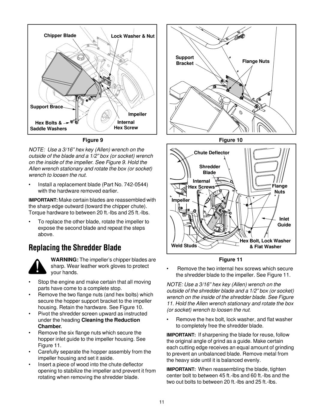 Troy-Bilt CS4210, CS4265 manual Replacing the Shredder Blade, Chamber 