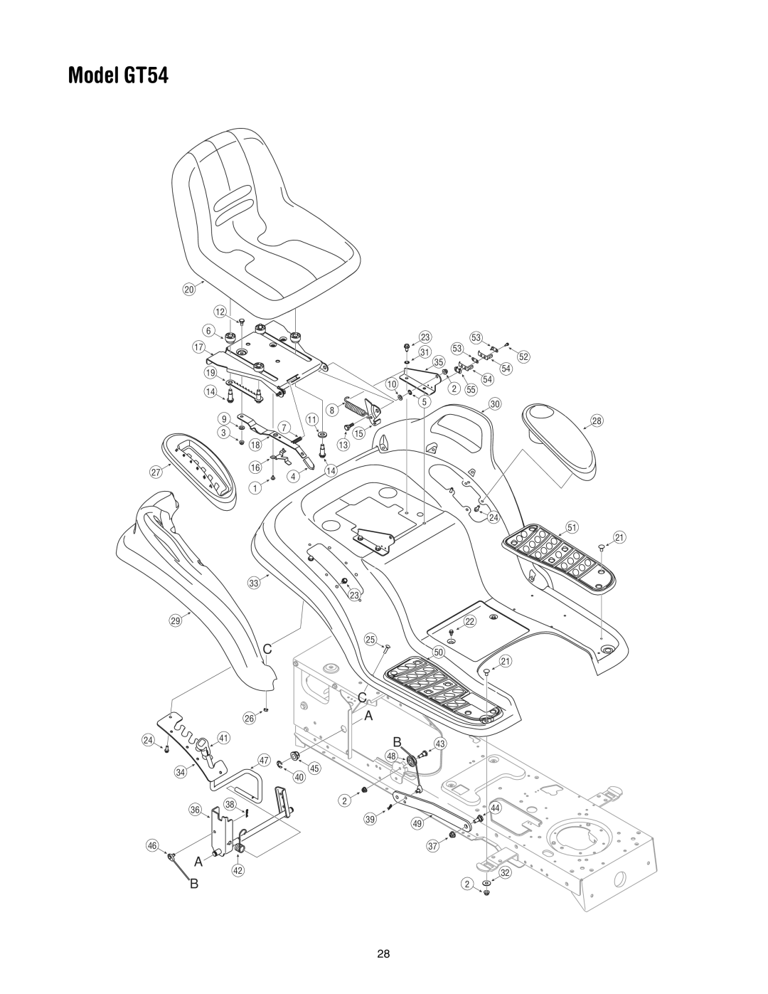 Troy-Bilt GT54 manual 54 2 