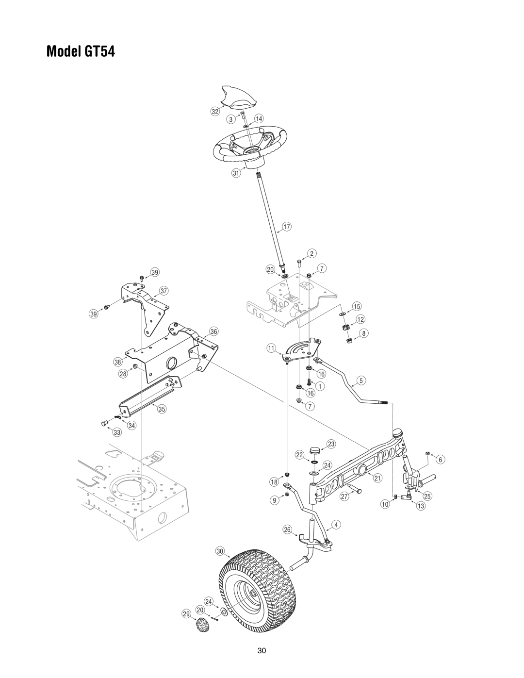 Troy-Bilt manual Model GT54 