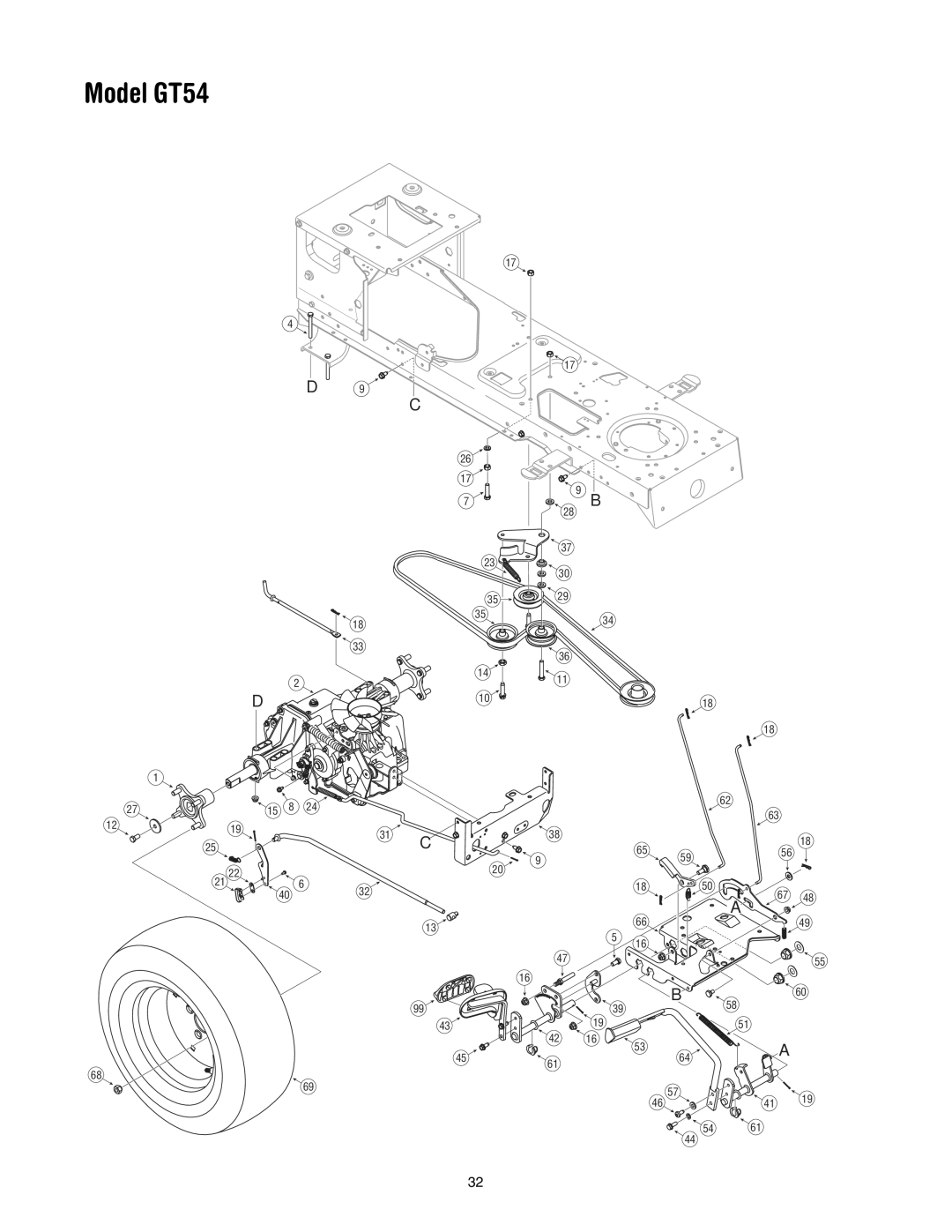 Troy-Bilt manual Model GT54 