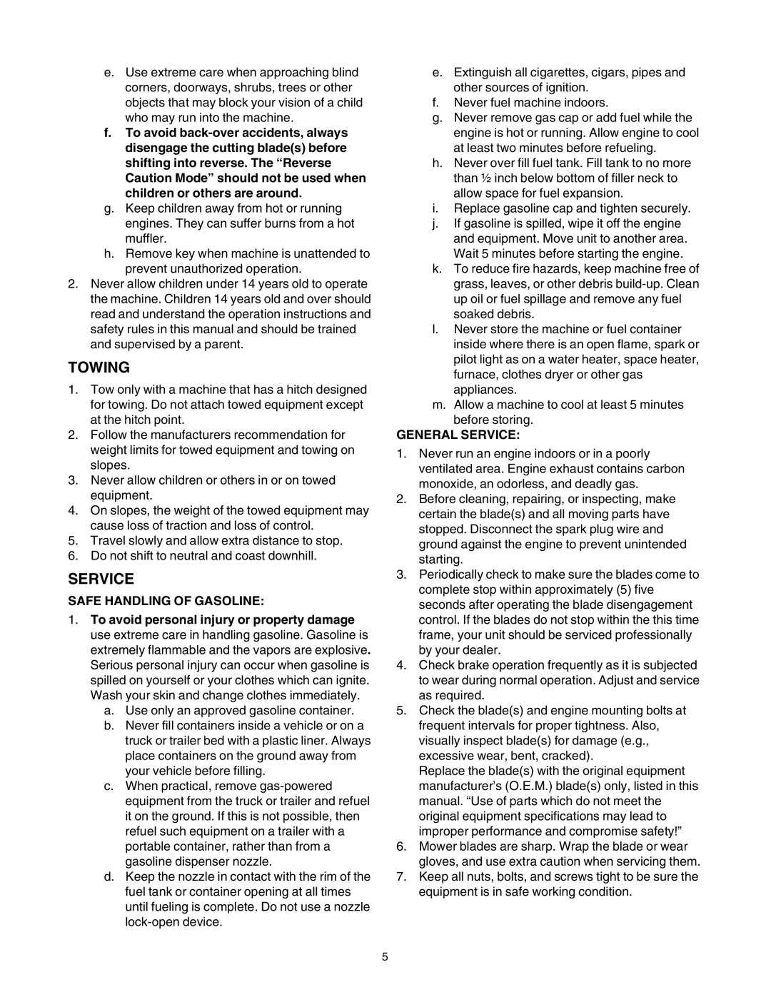 Troy-Bilt GT54 manual Towing 