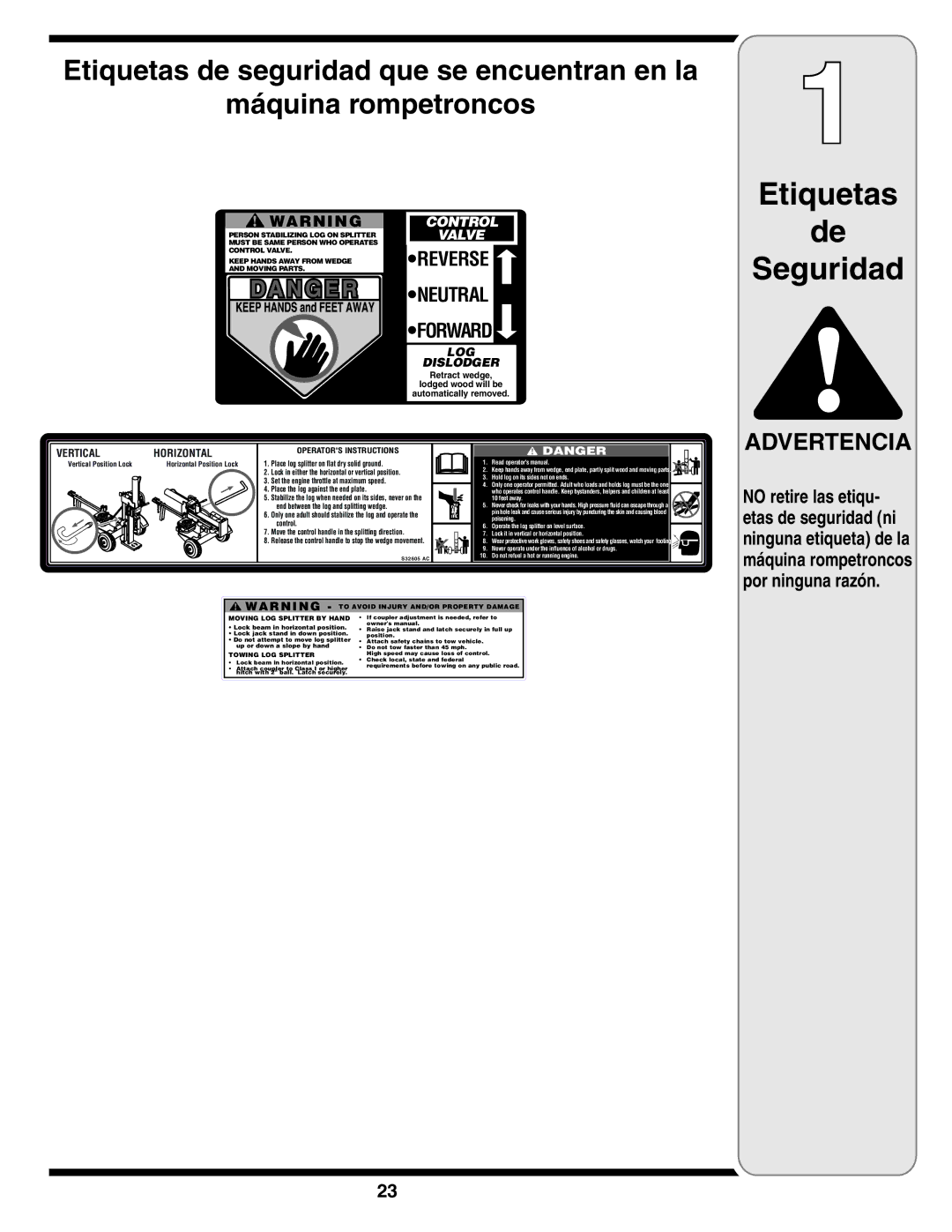 Troy-Bilt LS 27 TB warranty Etiquetas Seguridad, Advertencia 