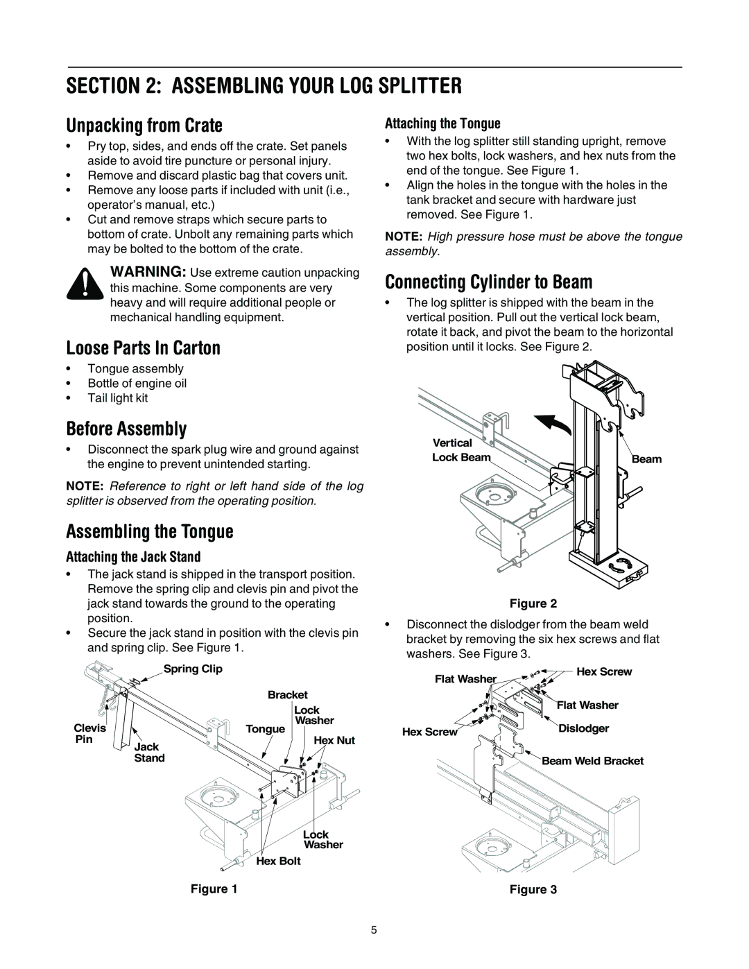 Troy-Bilt LS275 manual Assembling Your LOG Splitter 