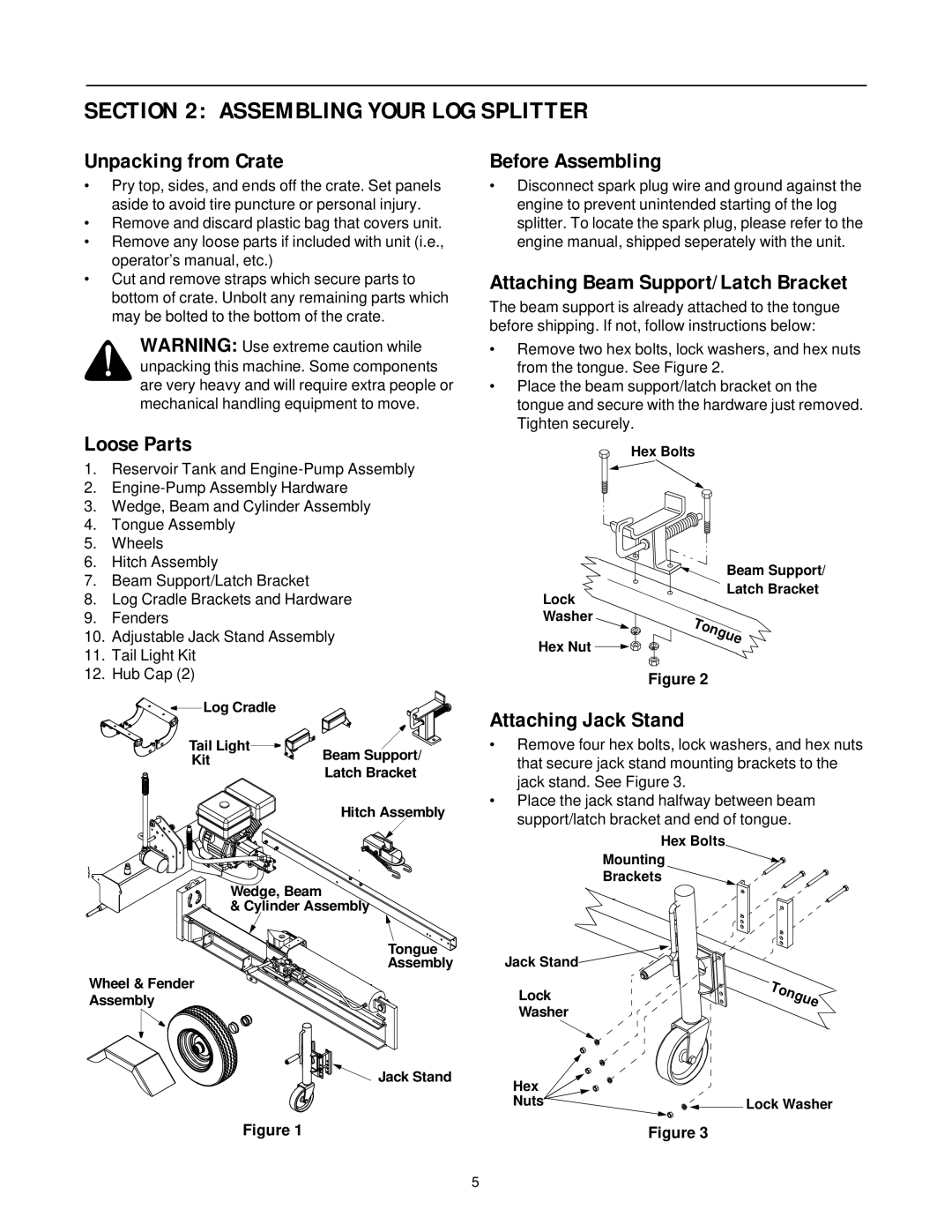 Troy-Bilt LS338 manual Assembling Your LOG Splitter 