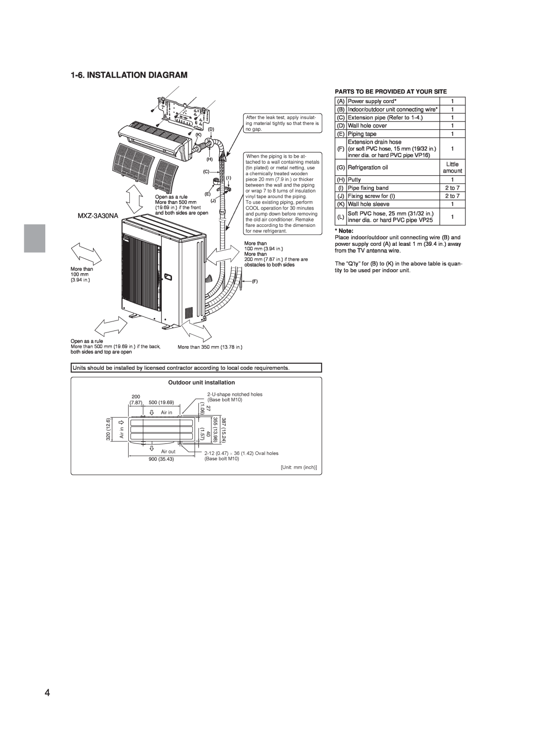 Troy-Bilt MXZ-3A30NA, MXZ-4A36NA installation manual Installation Diagram 