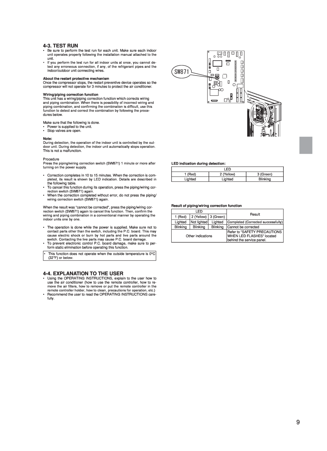 Troy-Bilt MXZ-4A36NA, MXZ-3A30NA Test Run, Explanation To The User, About the restart protective mechanism 