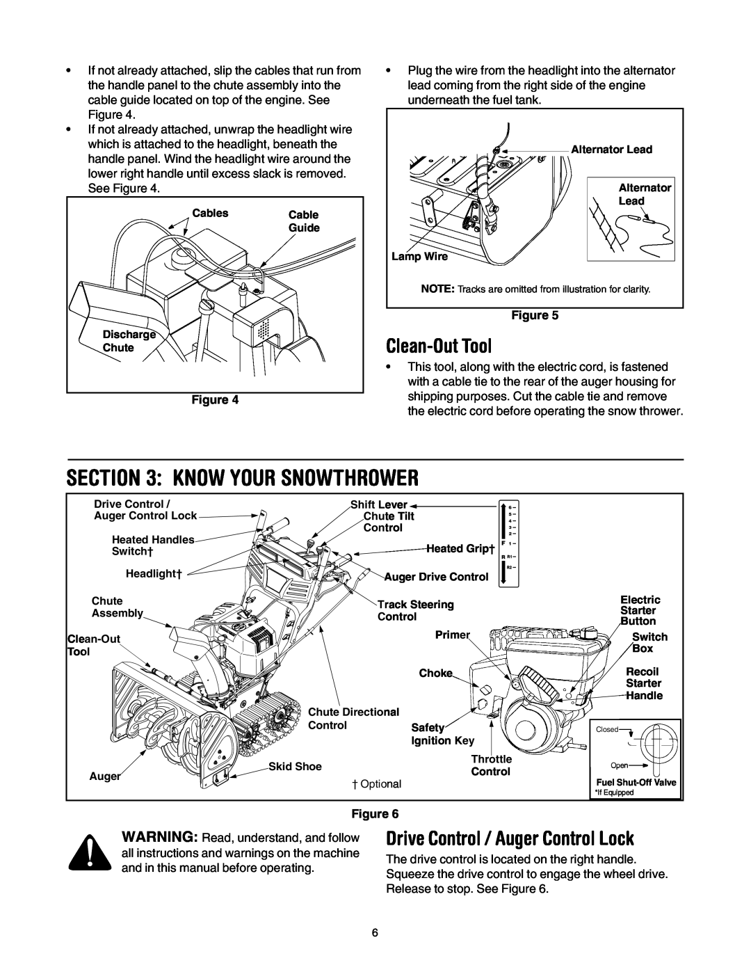 Troy-Bilt OEM-390-679 manual Know Your Snowthrower, Clean-OutTool, Drive Control / Auger Control Lock 