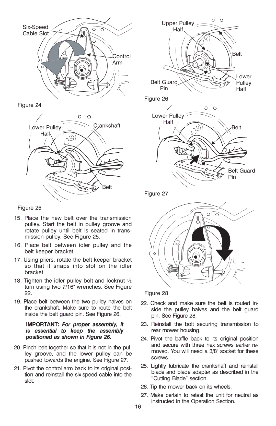 Troy-Bilt OG-4904 manual Pin Half Lower Pulley 