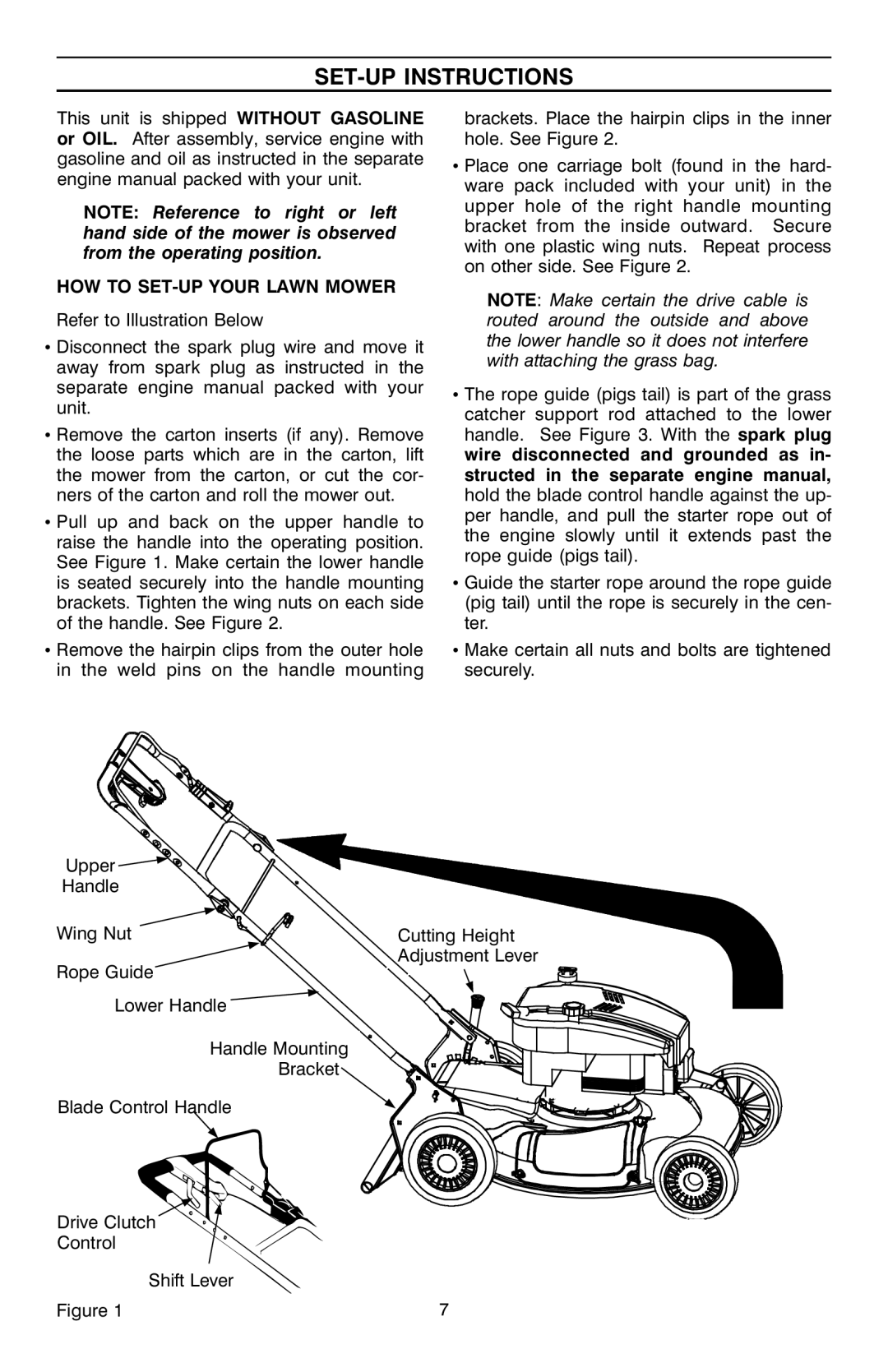 Troy-Bilt OG-4904 manual Set-Up Instructions, How To Set-Up Your Lawn Mower 
