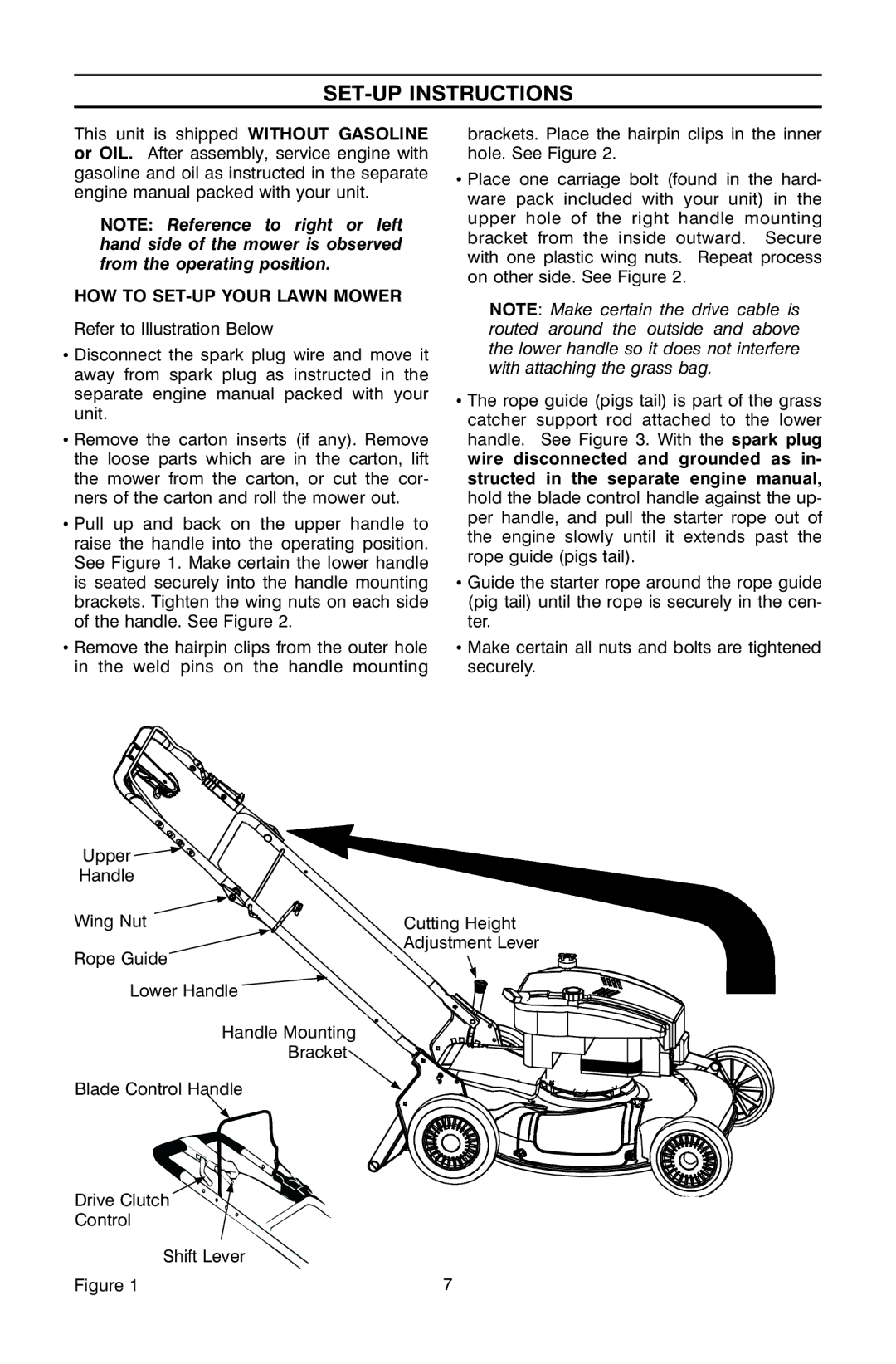 Troy-Bilt OG-4905 owner manual SET-UP Instructions, HOW to SET-UP Your Lawn Mower 