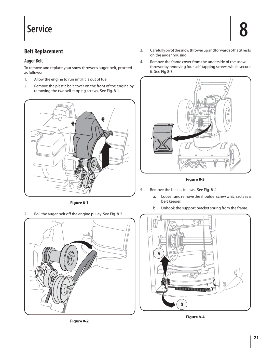 Troy-Bilt Storm 2620 manual »ª·½», ¾»´¬ µ»»»ò, ±´´ ¬¸» ¿«¹» ¾»´¬ ±ºº ¬¸» »²¹·²» «´´»§ò Í»» Ú·¹ò èóîò 