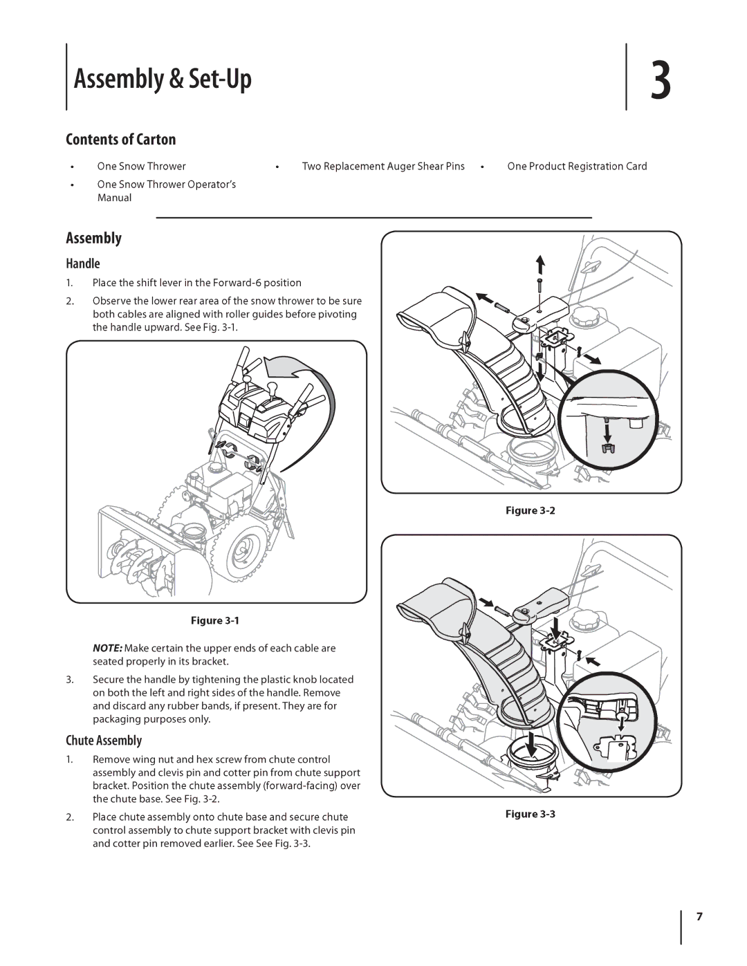 Troy-Bilt Storm 2620 manual »³¾´§ ú Í»¬óË, ±²¬»²¬- ±º Ý¿¬±², ¿²¼´», ¸«¬» ß--»³¾´§ 