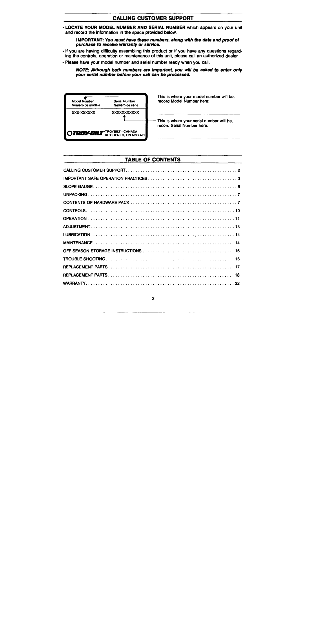 Troy-Bilt T-439 manual 