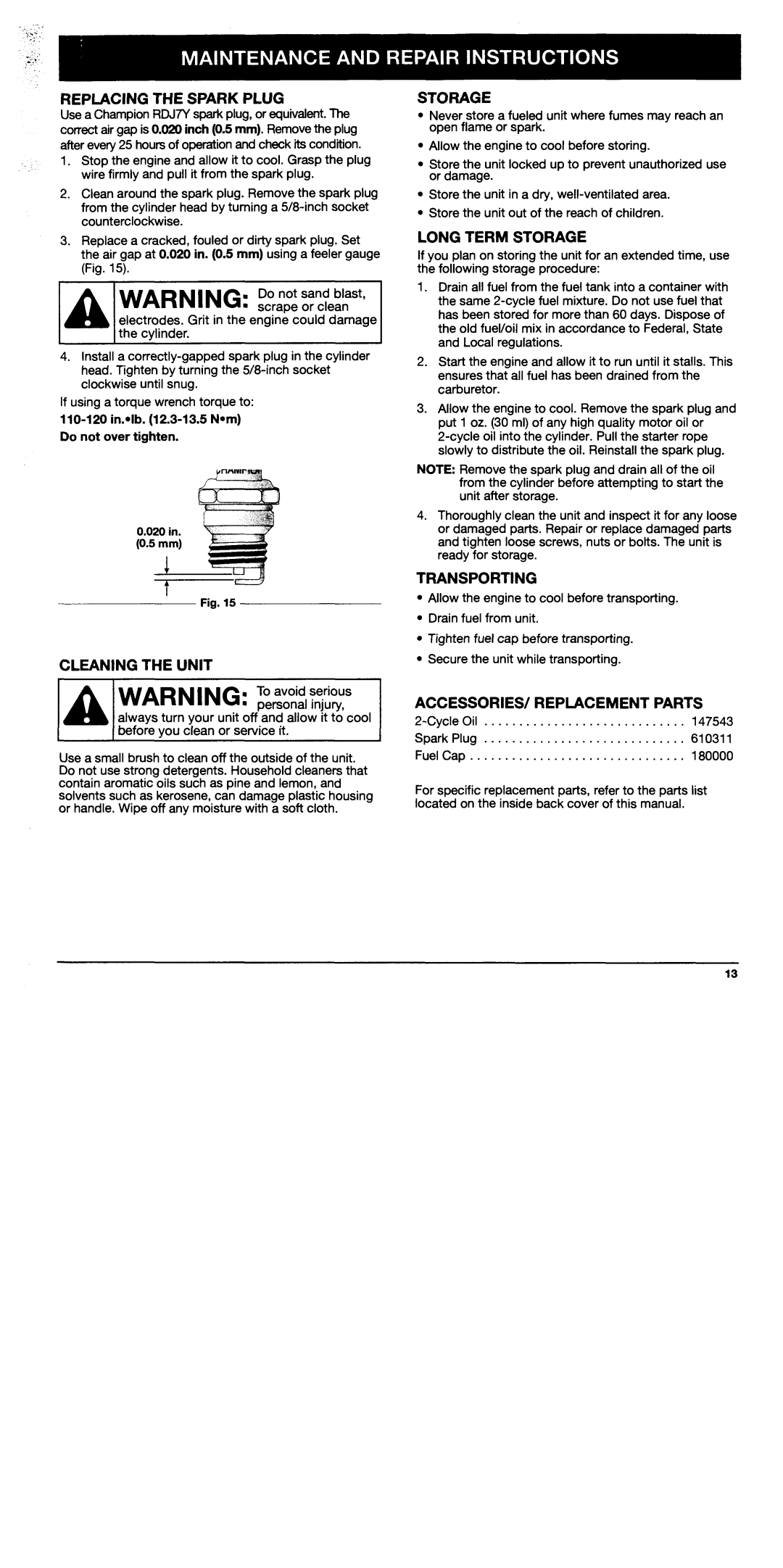 Troy-Bilt TB250B manual 