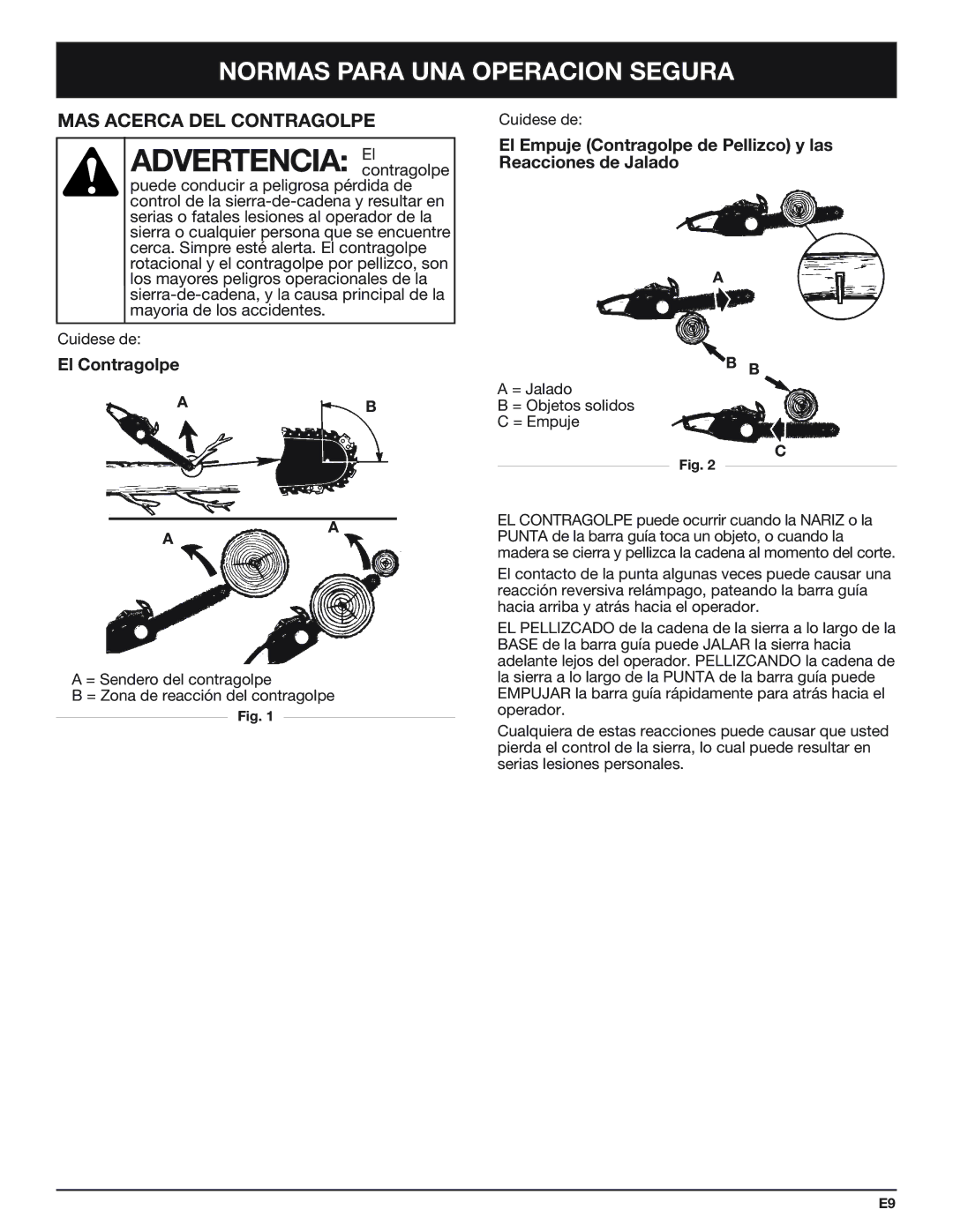 Troy-Bilt TB4516CC manual MAS Acerca DEL Contragolpe, El Contragolpe 