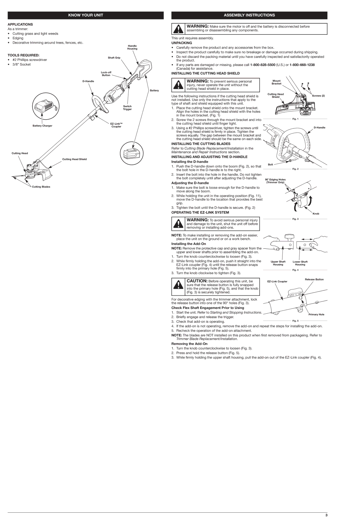 Troy-Bilt TB60AF important safety instructions Know Your Unit, Assembly Instructions 