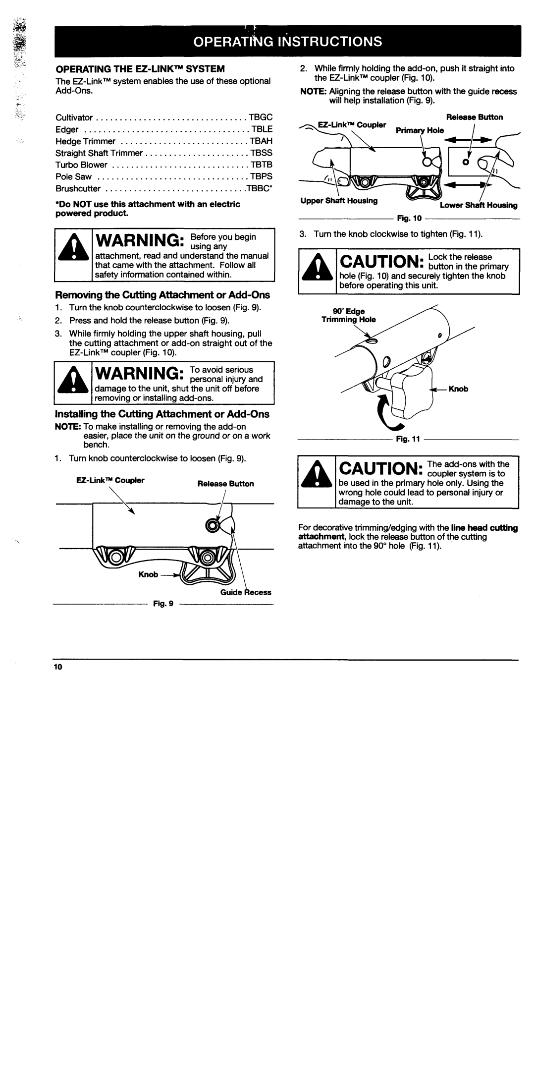 Troy-Bilt TB75SS, TB25CS manual 