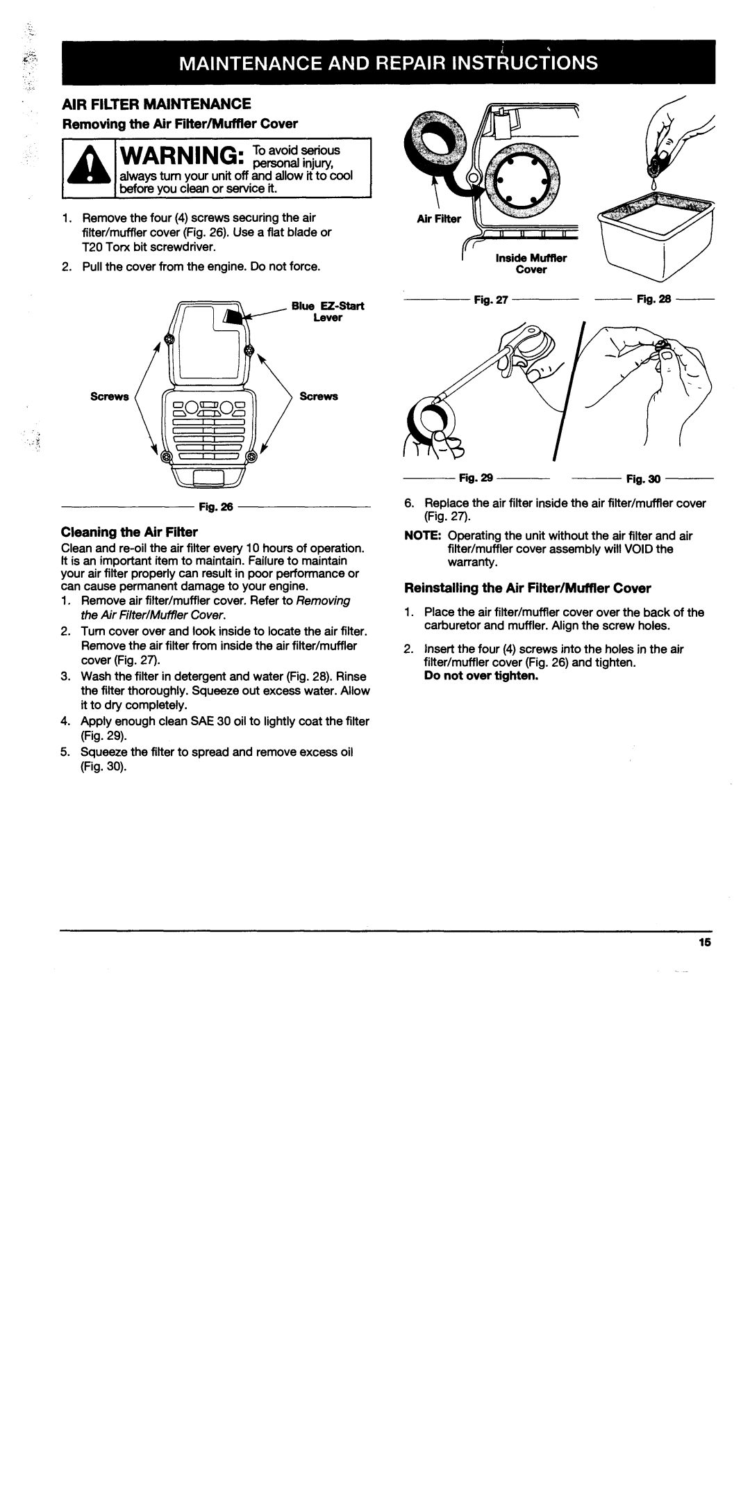 Troy-Bilt TB25CS, TB75SS manual 