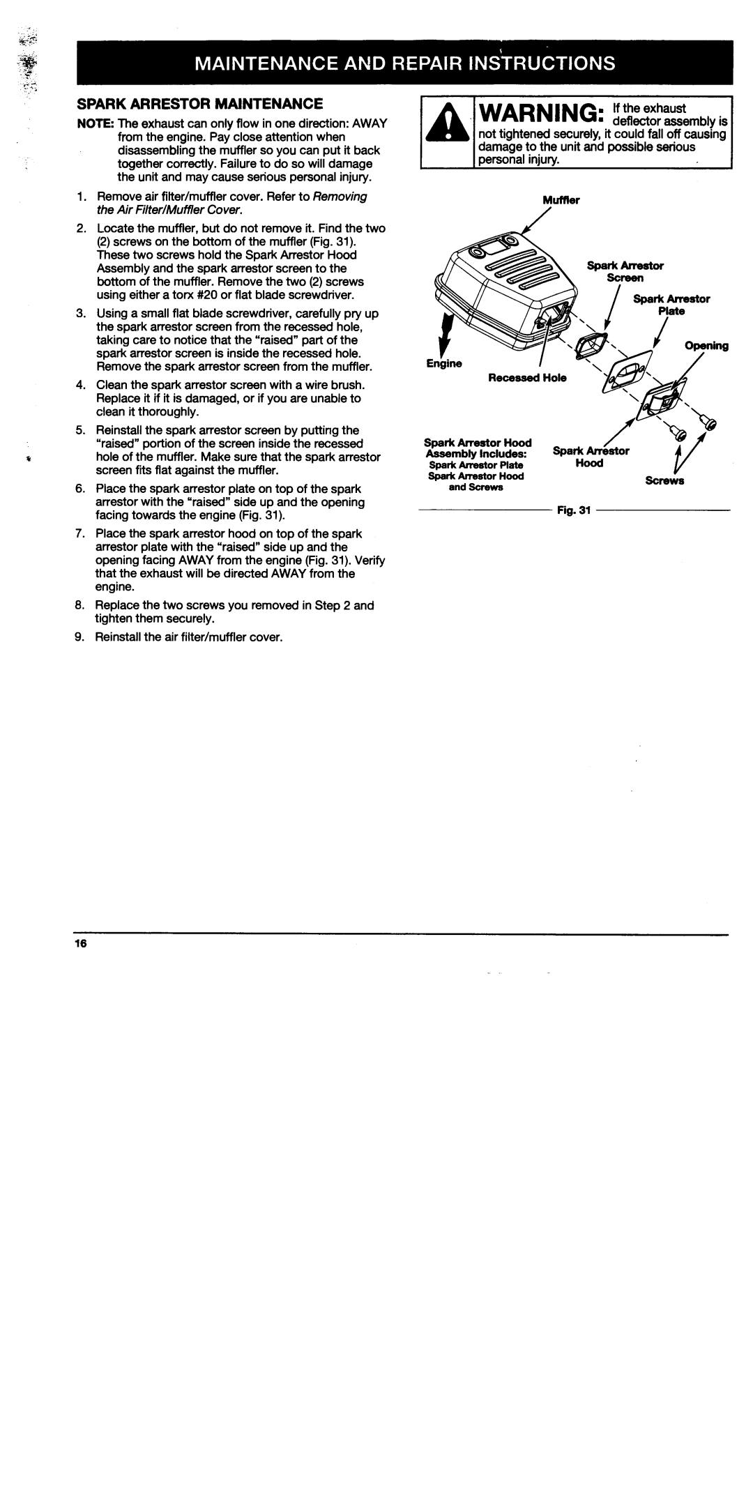 Troy-Bilt TB75SS, TB25CS manual 