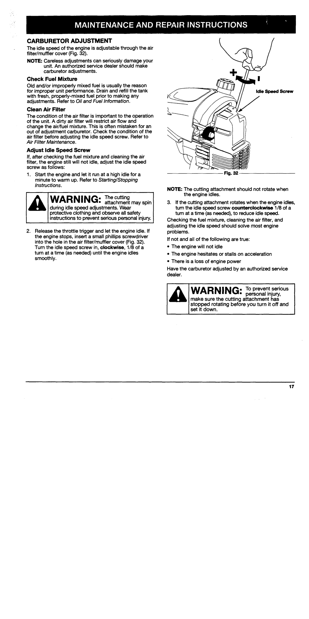 Troy-Bilt TB25CS, TB75SS manual 