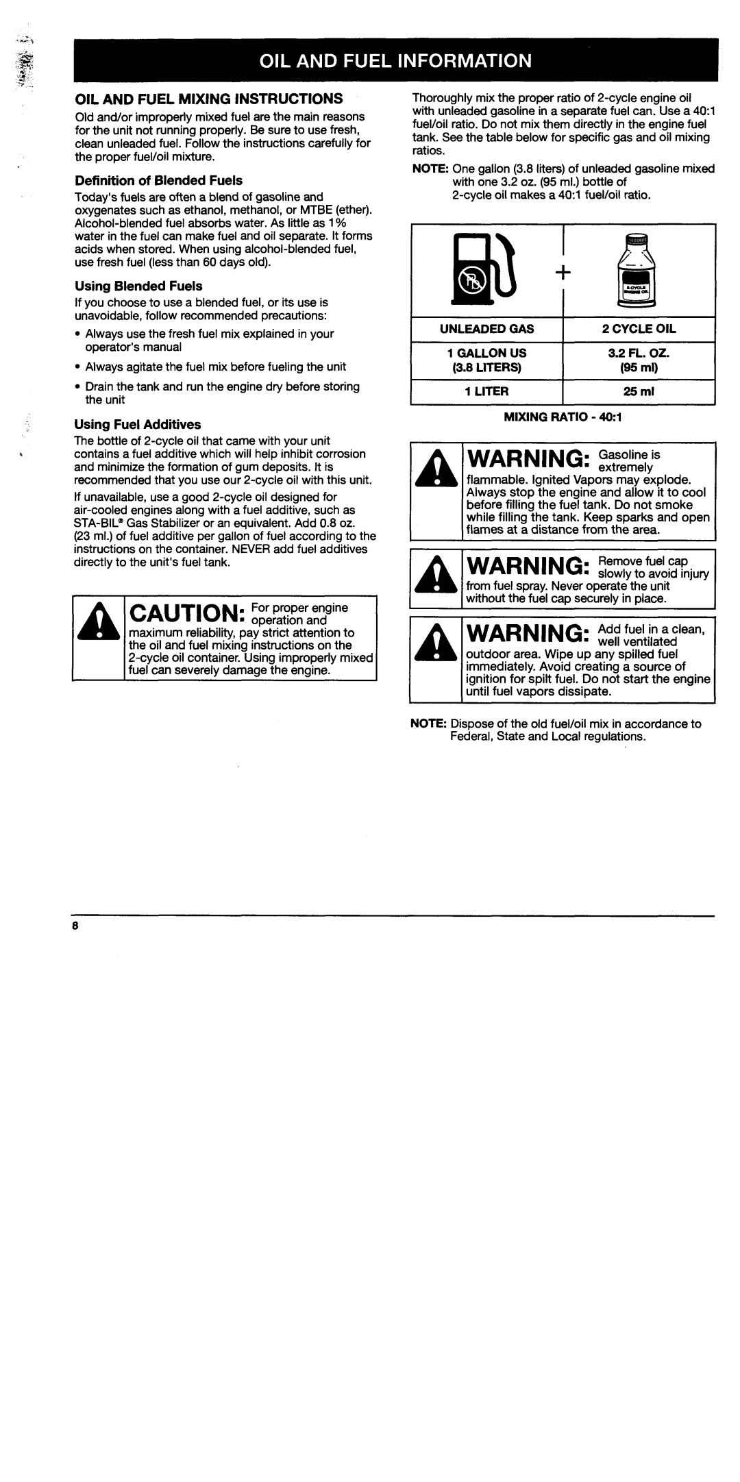 Troy-Bilt TB75SS, TB25CS manual 