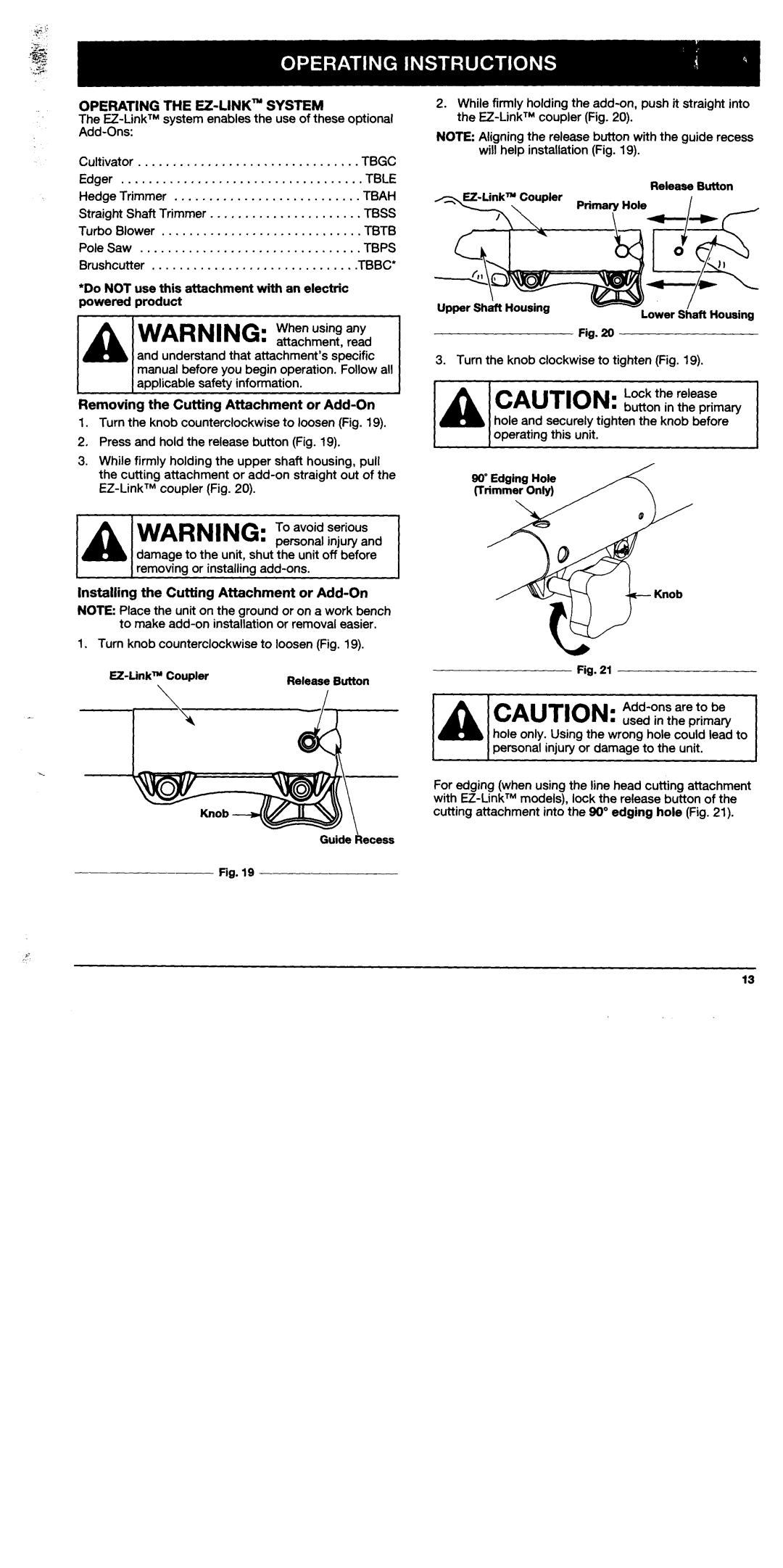 Troy-Bilt TB90BC manual 