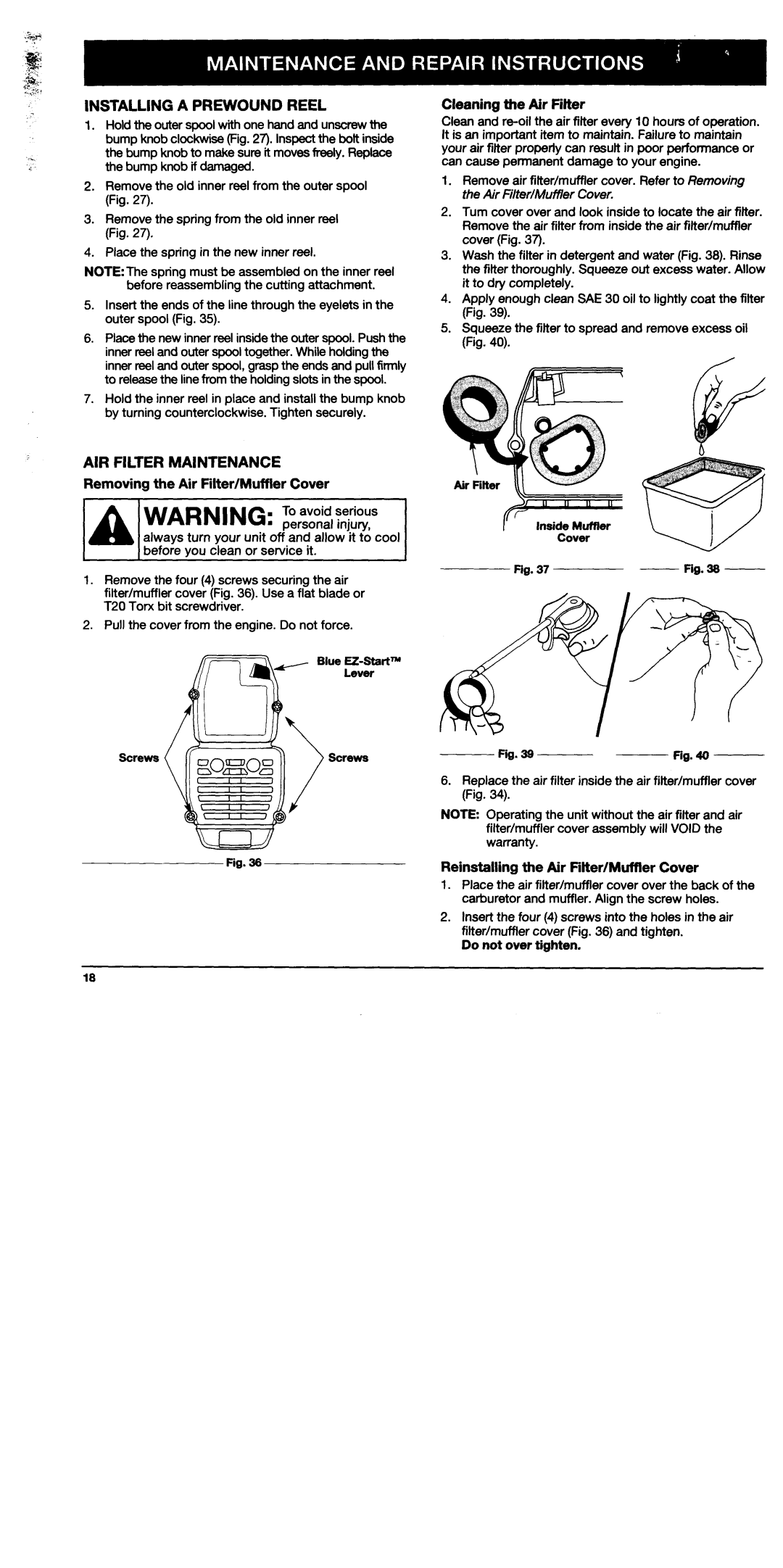 Troy-Bilt TB90BC manual 