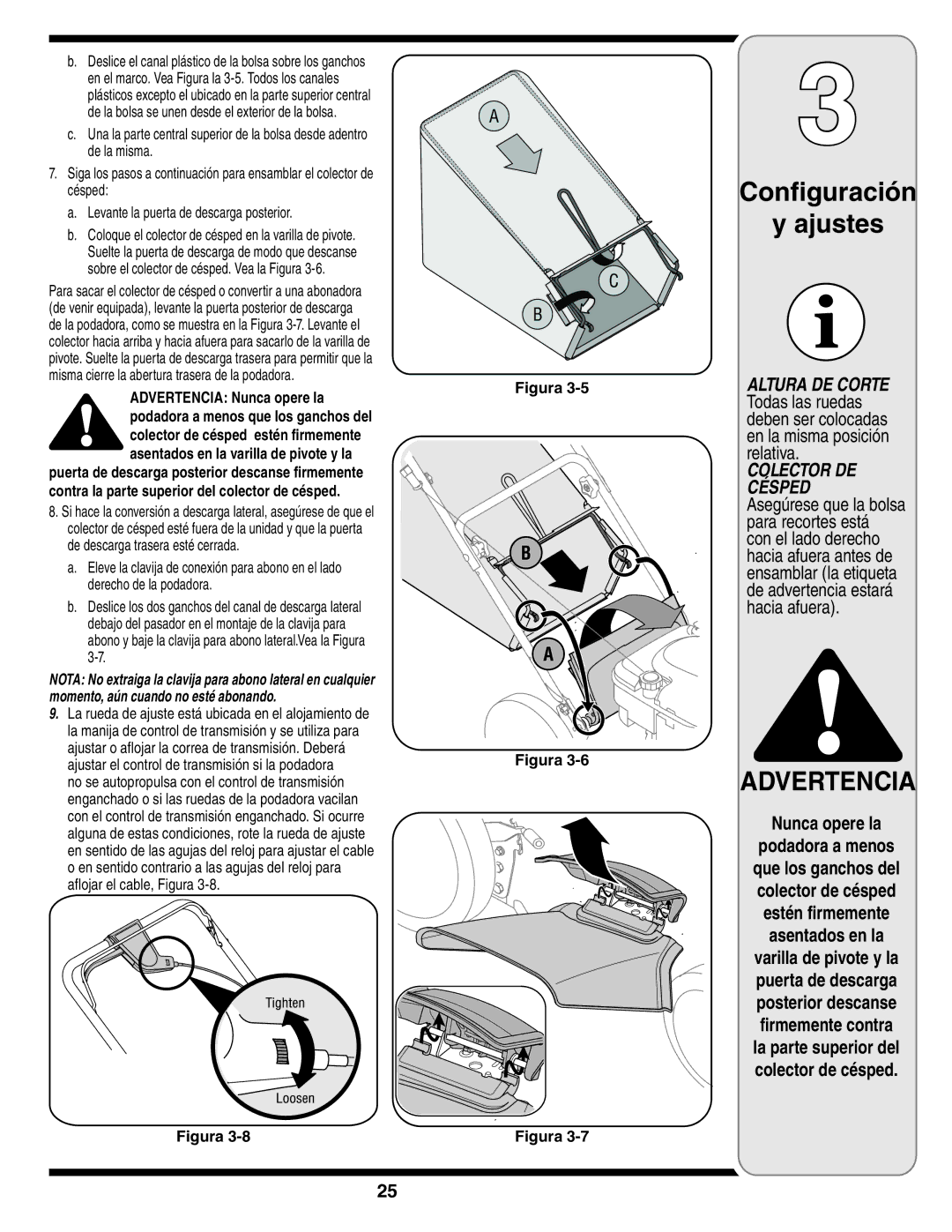 Troy-Bilt V560 manual Advertencia, Nunca opere la 