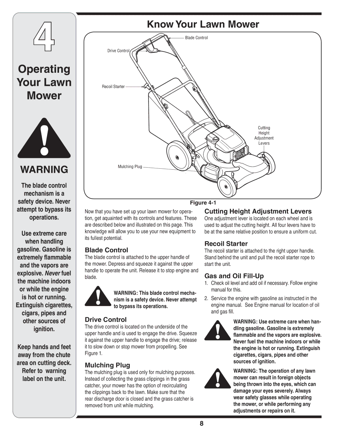 Troy-Bilt V560 manual Know Your Lawn Mower 