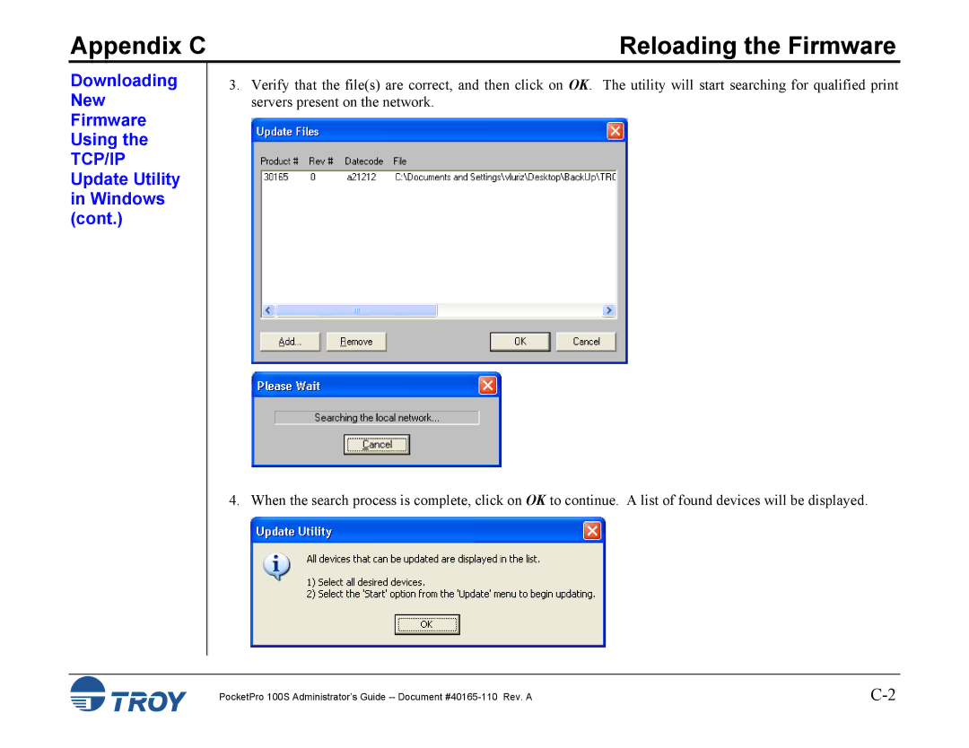 TROY Group 100S manual Appendix C 