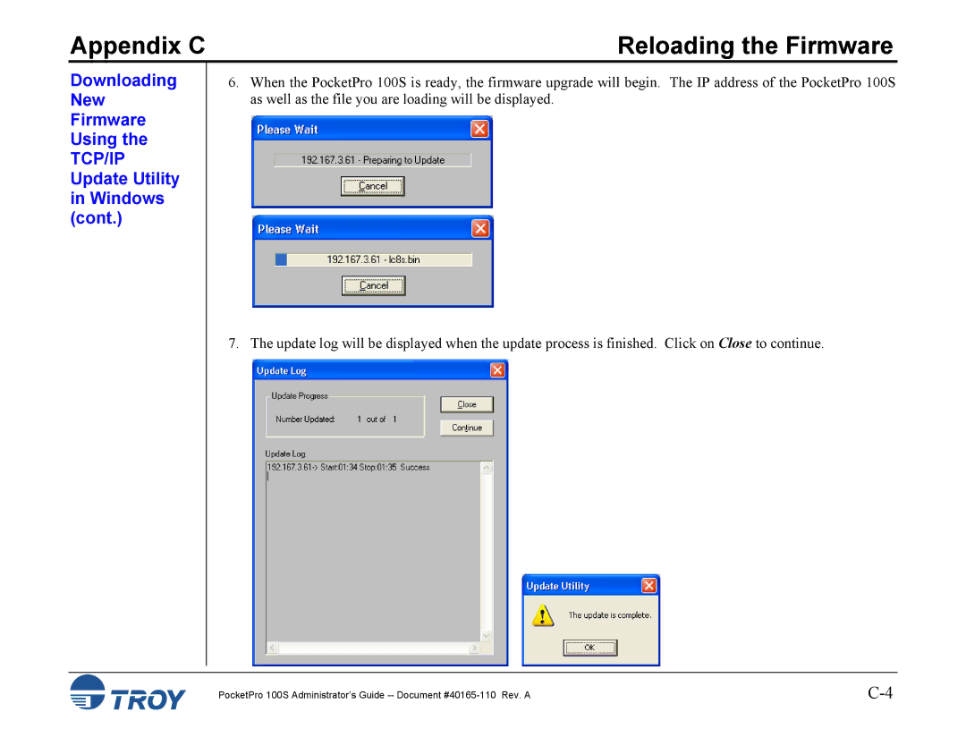 TROY Group 100S manual Appendix C 