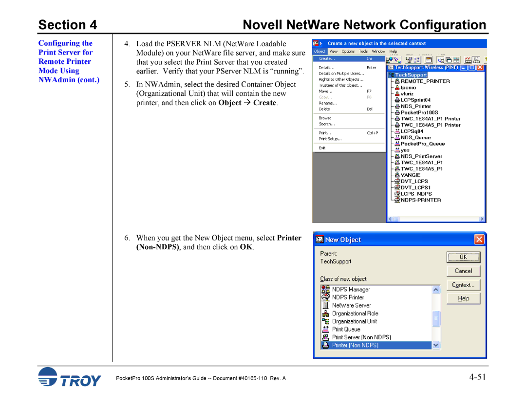 TROY Group 100S manual Create 