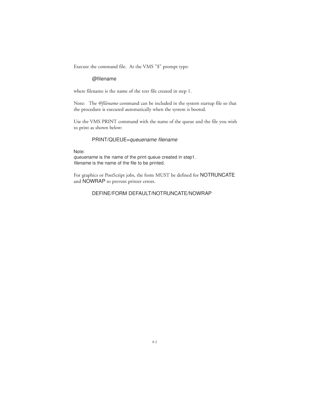 TROY Group 802.11b manual @filename, PRINT/QUEUE=queuename filename 