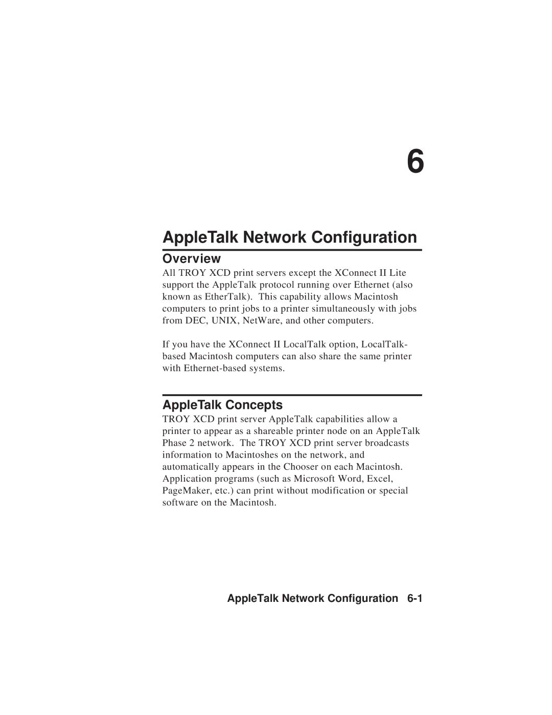 TROY Group MAN-EXT2000 manual AppleTalk Network Configuration, AppleTalk Concepts 