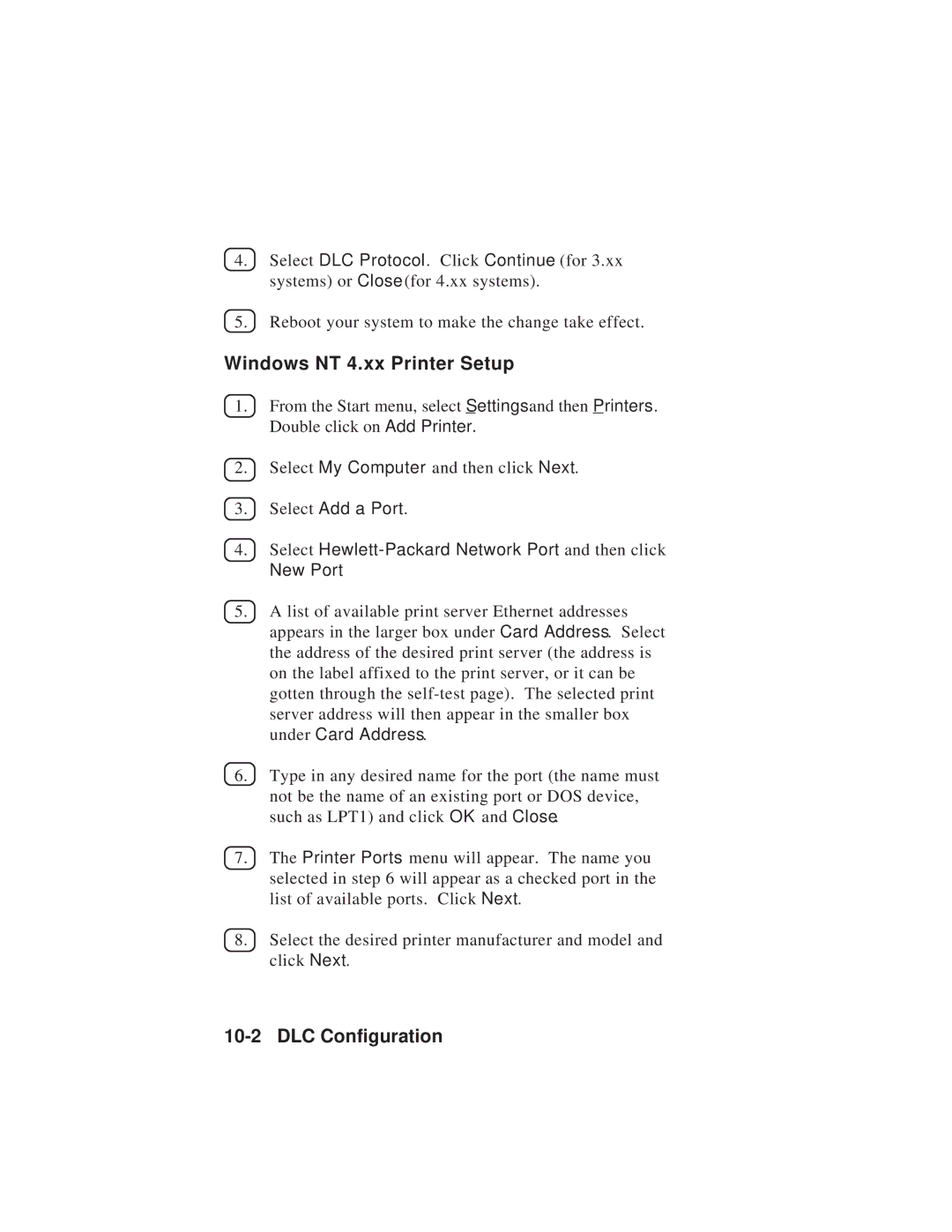 TROY Group MAN-EXT2000 manual Windows NT 4.xx Printer Setup 