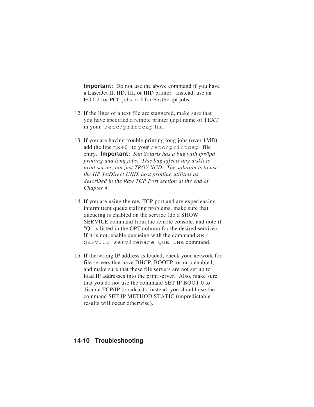 TROY Group MAN-EXT2000 manual Troubleshooting 