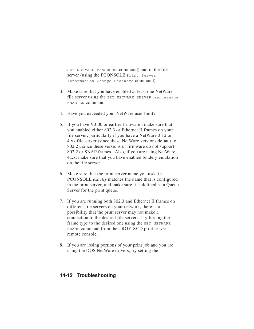 TROY Group MAN-EXT2000 manual Troubleshooting 