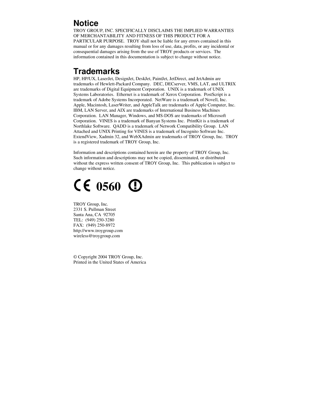 TROY Group PocketBasic manual 0560 