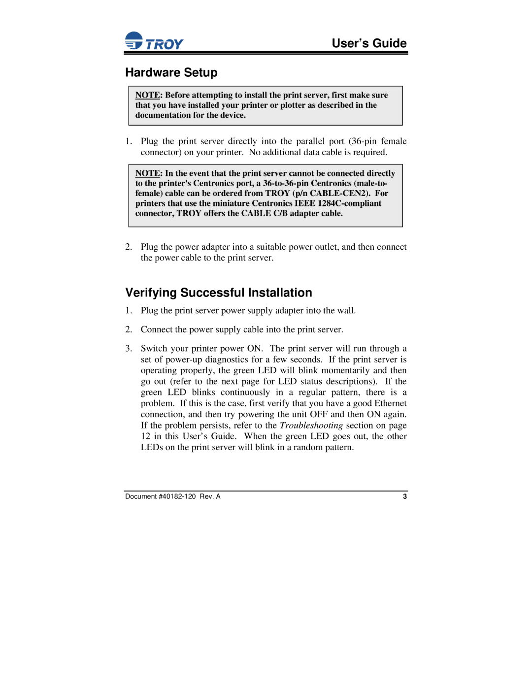 TROY Group PocketBasic manual User’s Guide Hardware Setup, Verifying Successful Installation 