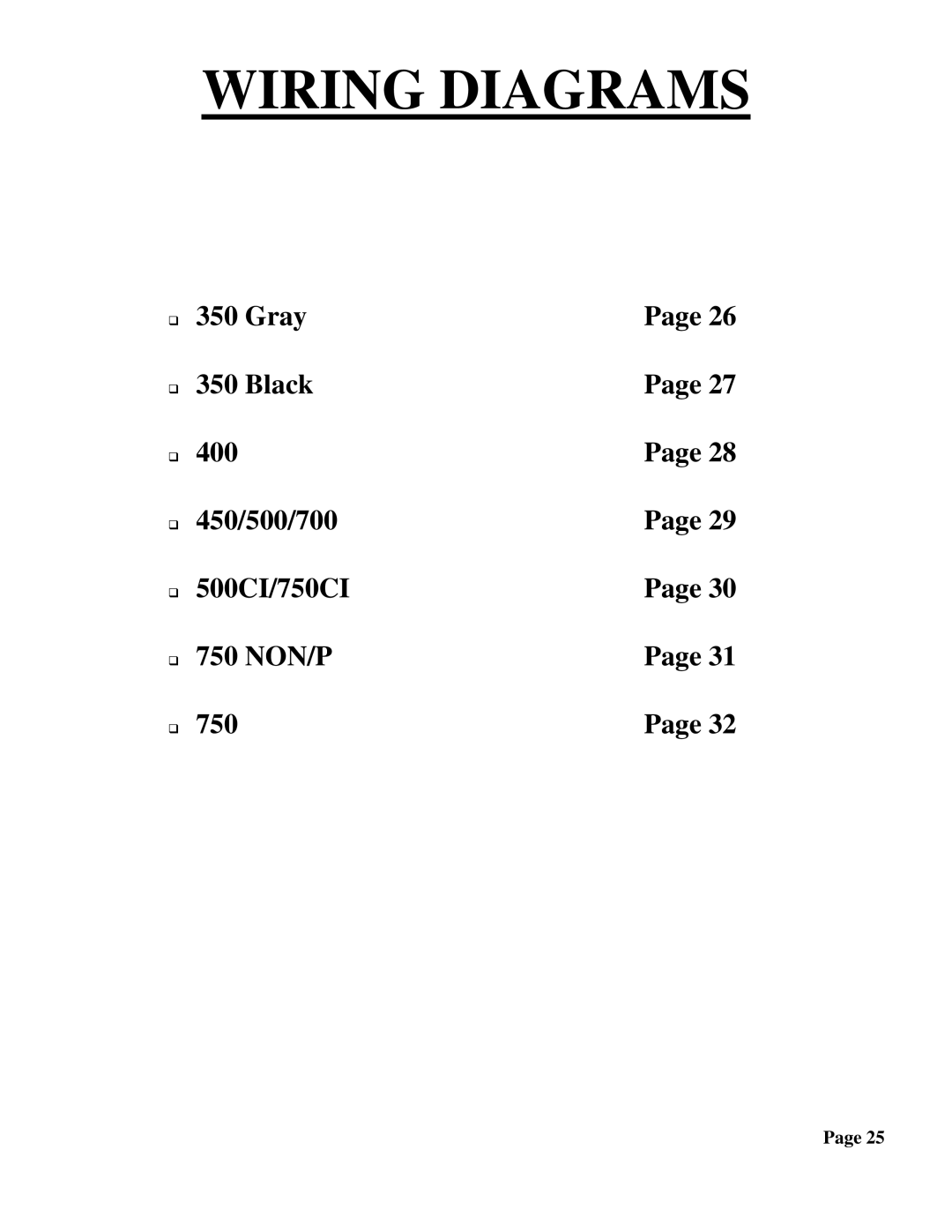 True Fitness 350-750 manual Wiring Diagrams 