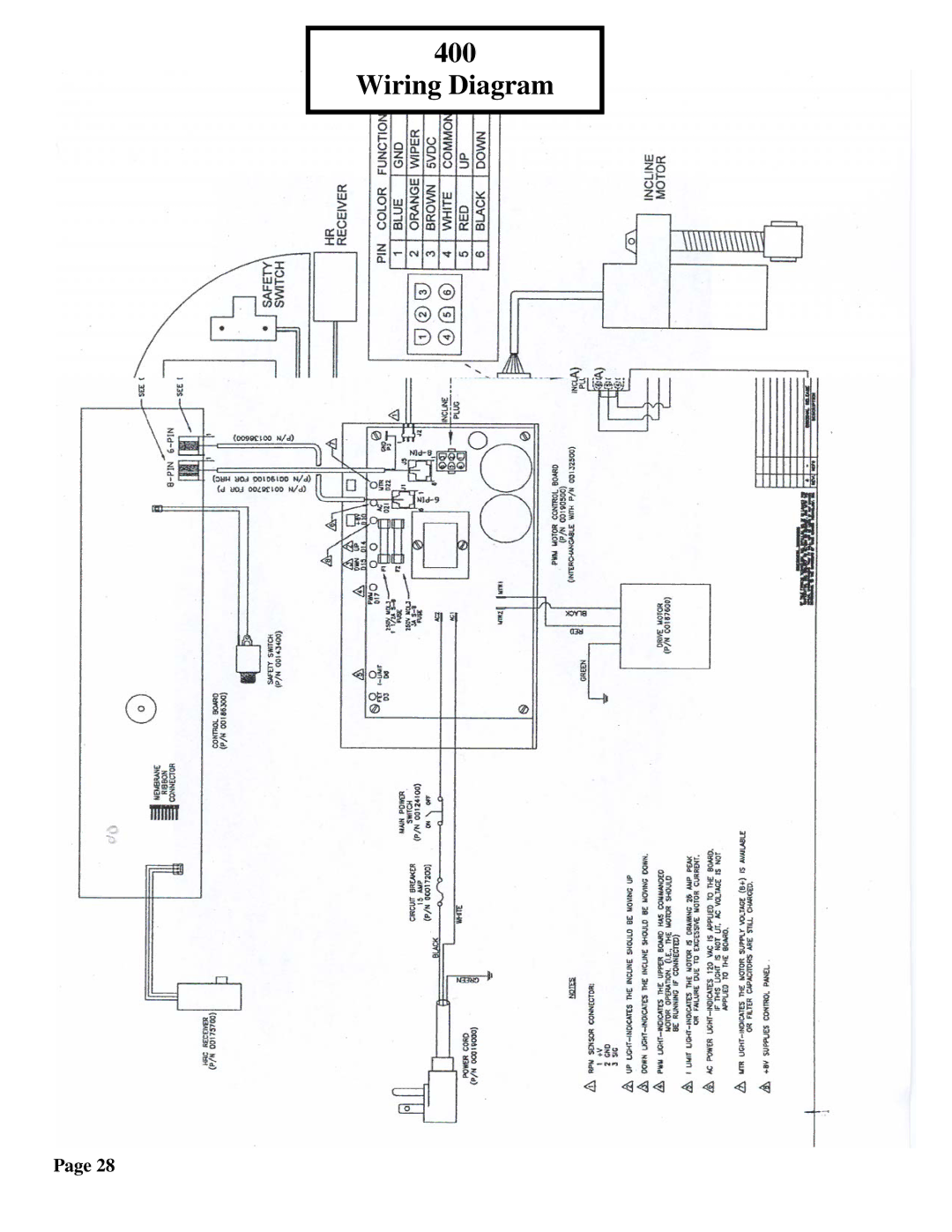 True Fitness 350-750 manual Wiring Diagram 