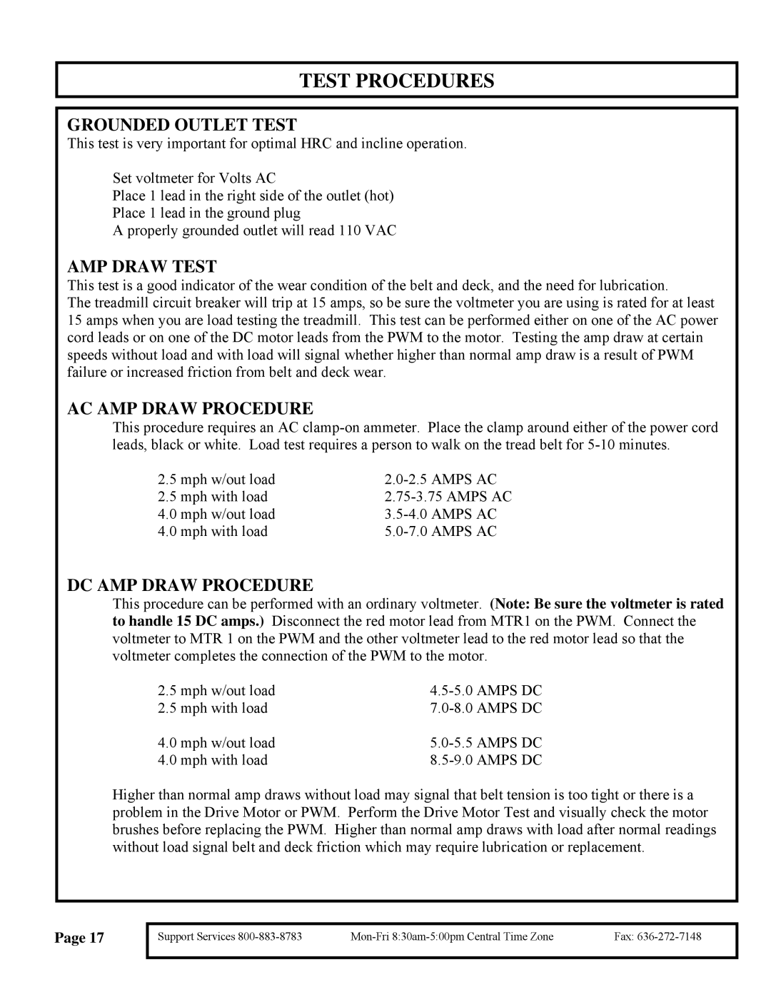 True Fitness 455 Pediatric manual Grounded Outlet Test 