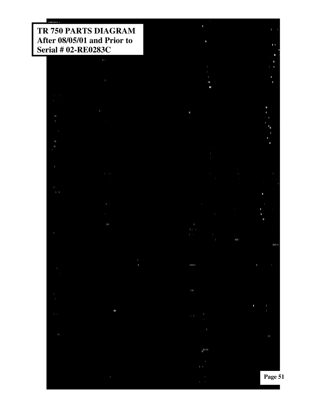 True Fitness 600U, 500U, 600R, 750U, 500R, 750R manual TR 750 Parts Diagram 