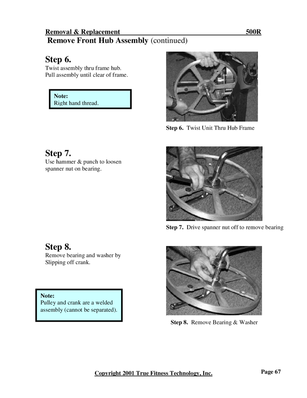 True Fitness 500R, 500U, 600R, 750U, 750R, 600U manual Step 